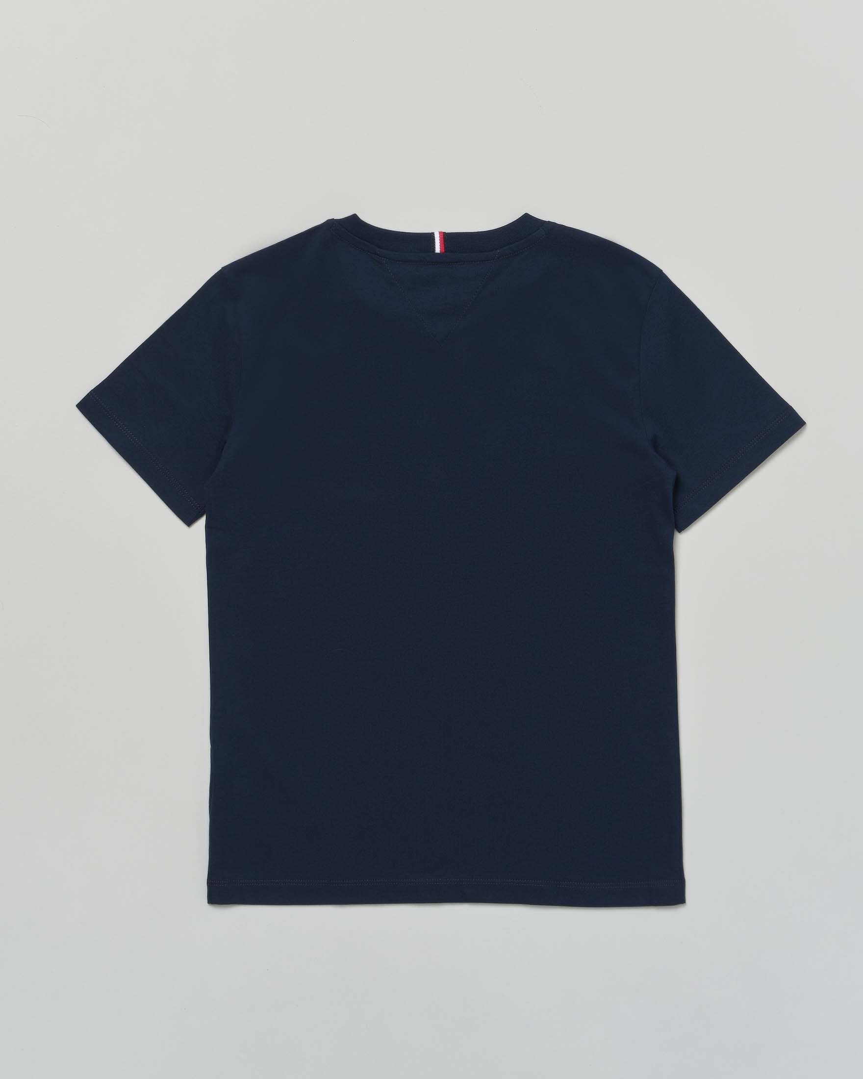 T-shirt Tommy Hilfiger blu in puro cotone con scritta logo image