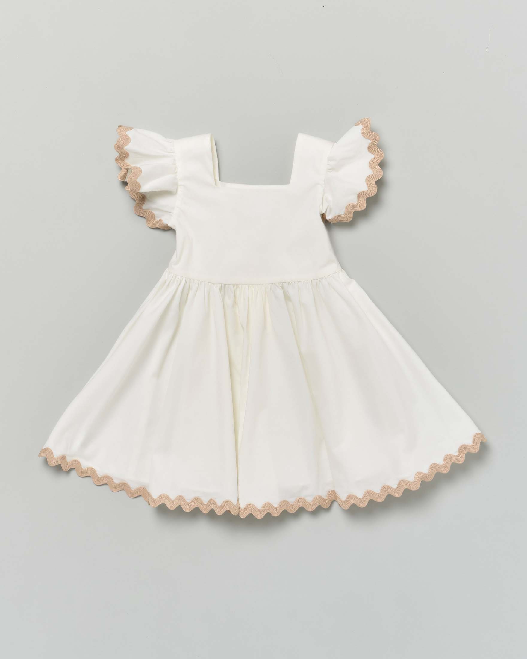 Abito fit and flare avorio Twinset in raso con gonna a faldoni