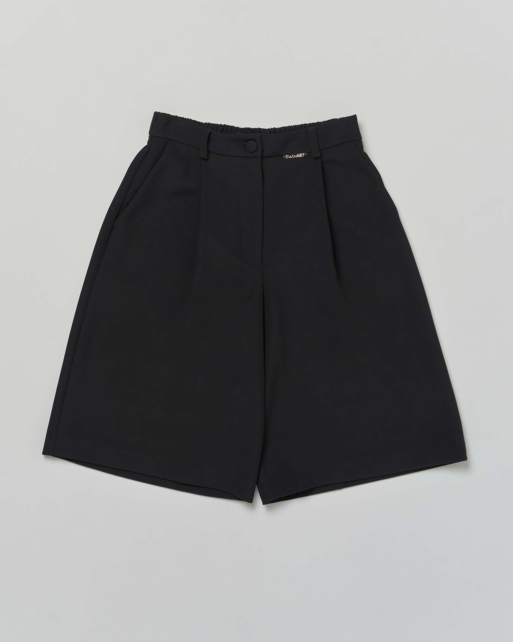 Bermuda Twinset nero in cady con pinces