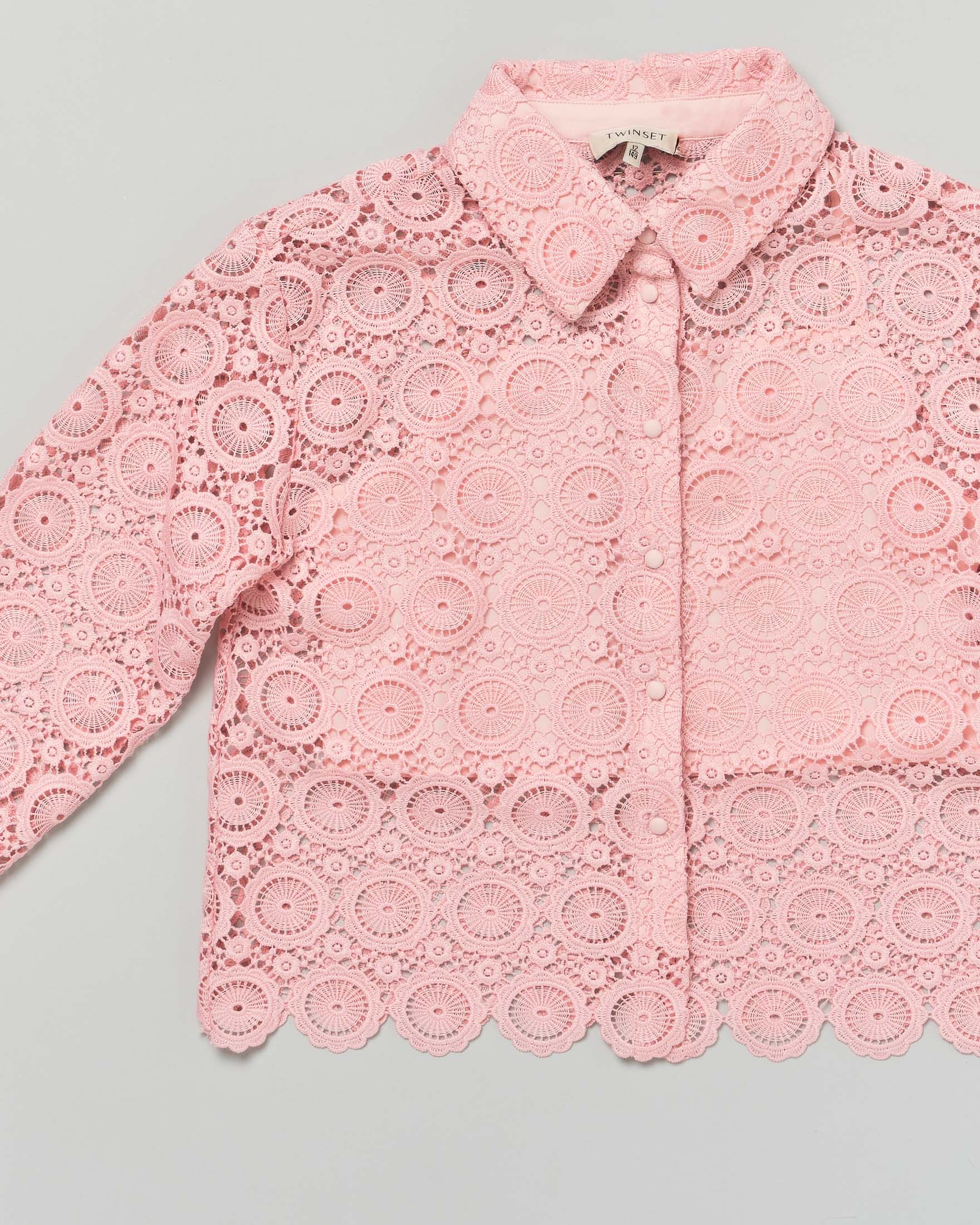 Camicia rosa Twinset in pizzo sangallo image