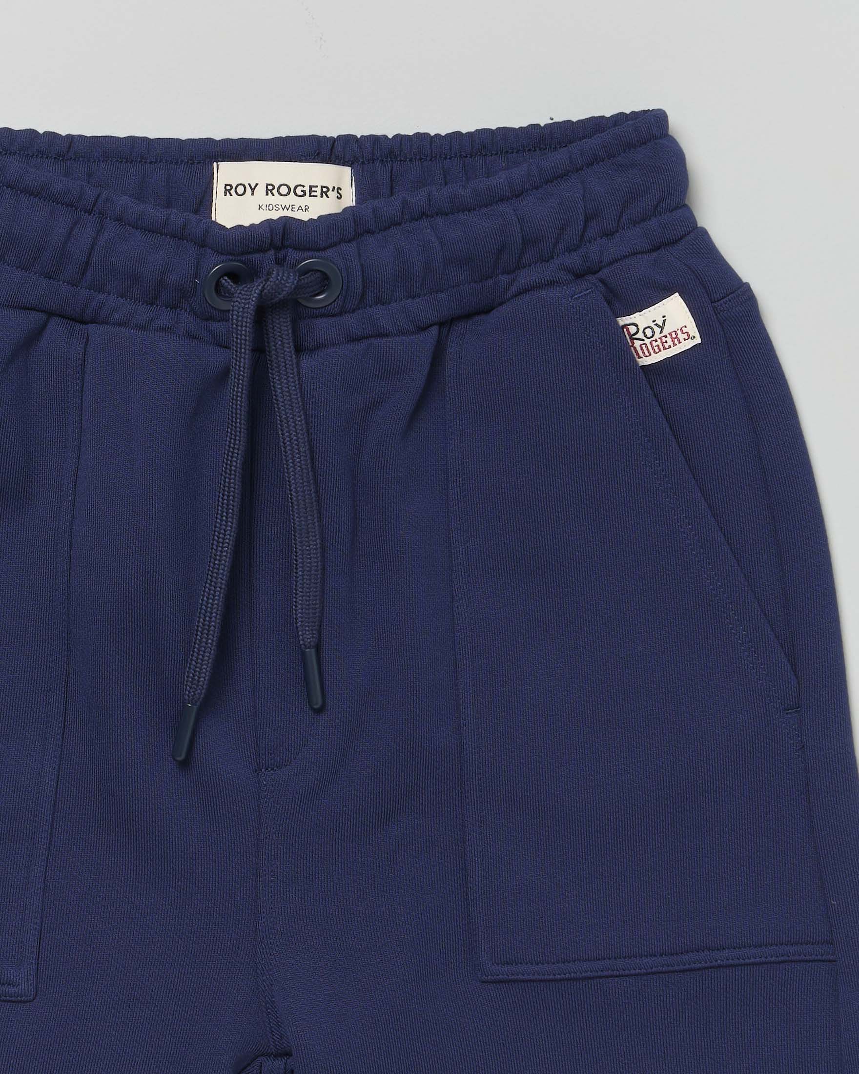 Bermuda blu Roy Roger's in felpa di puro cotone garzato image