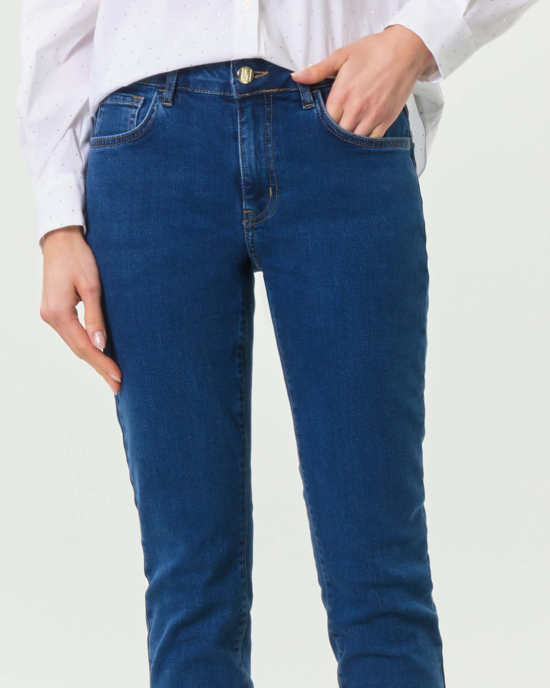 Jeans skinny Emme Marella lavaggio stone wash scuro image
