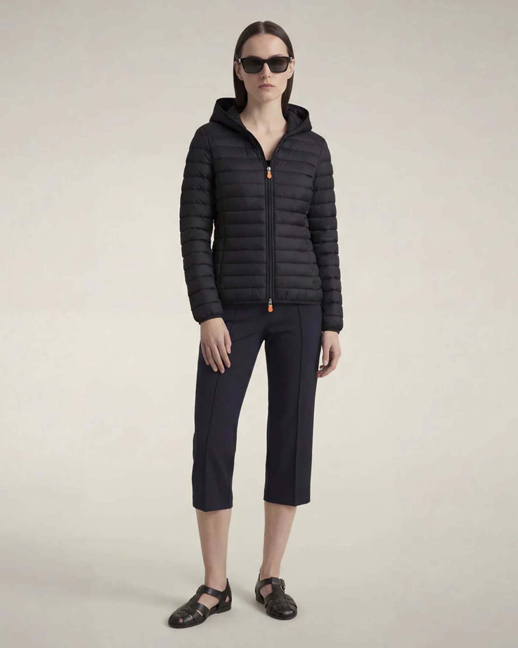 Piumino 100 grammi Save The Duck nero con cappuccio e chiusura zip doppio cursore image