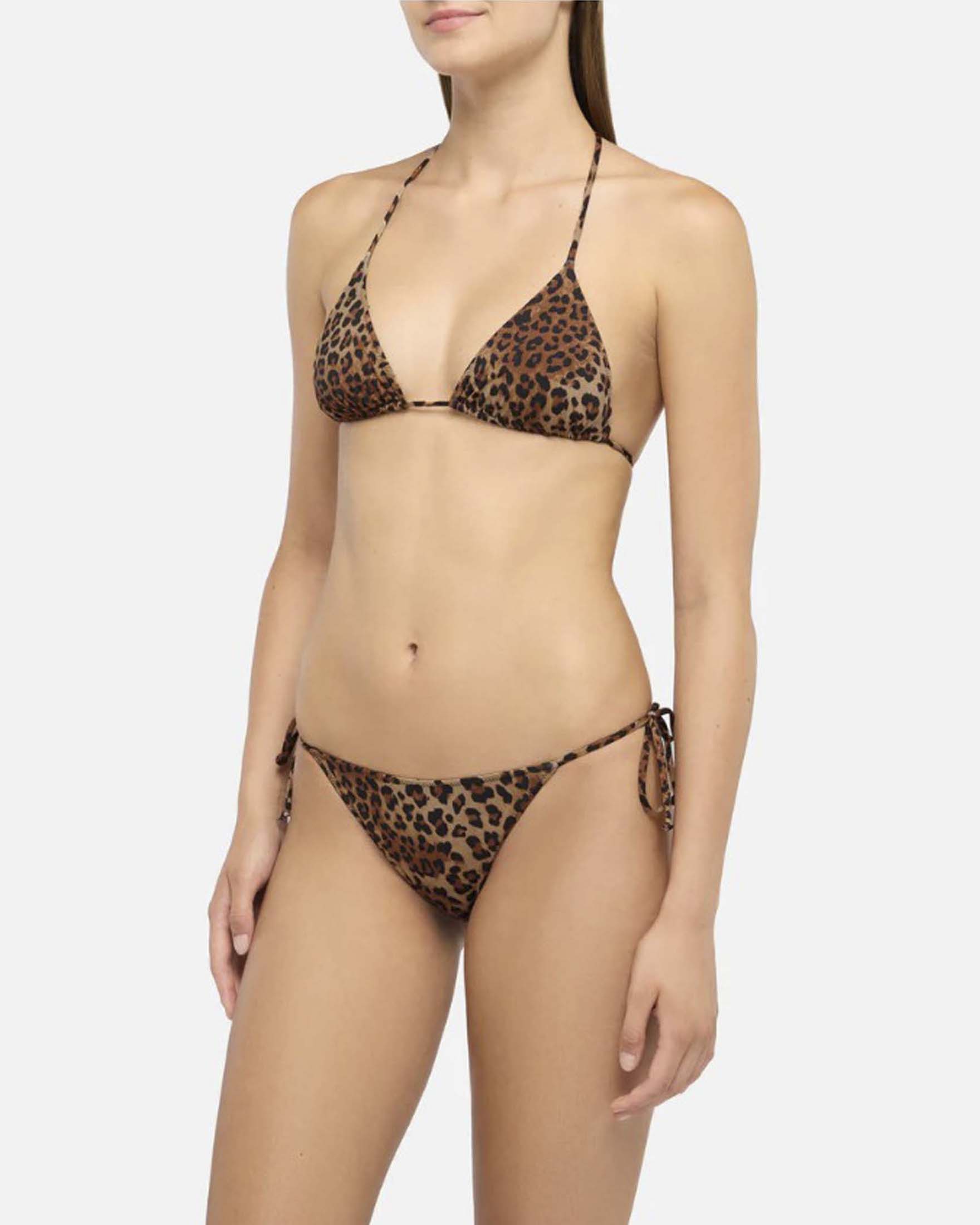 Bikini con stampa animalier e reggiseno a triangolo