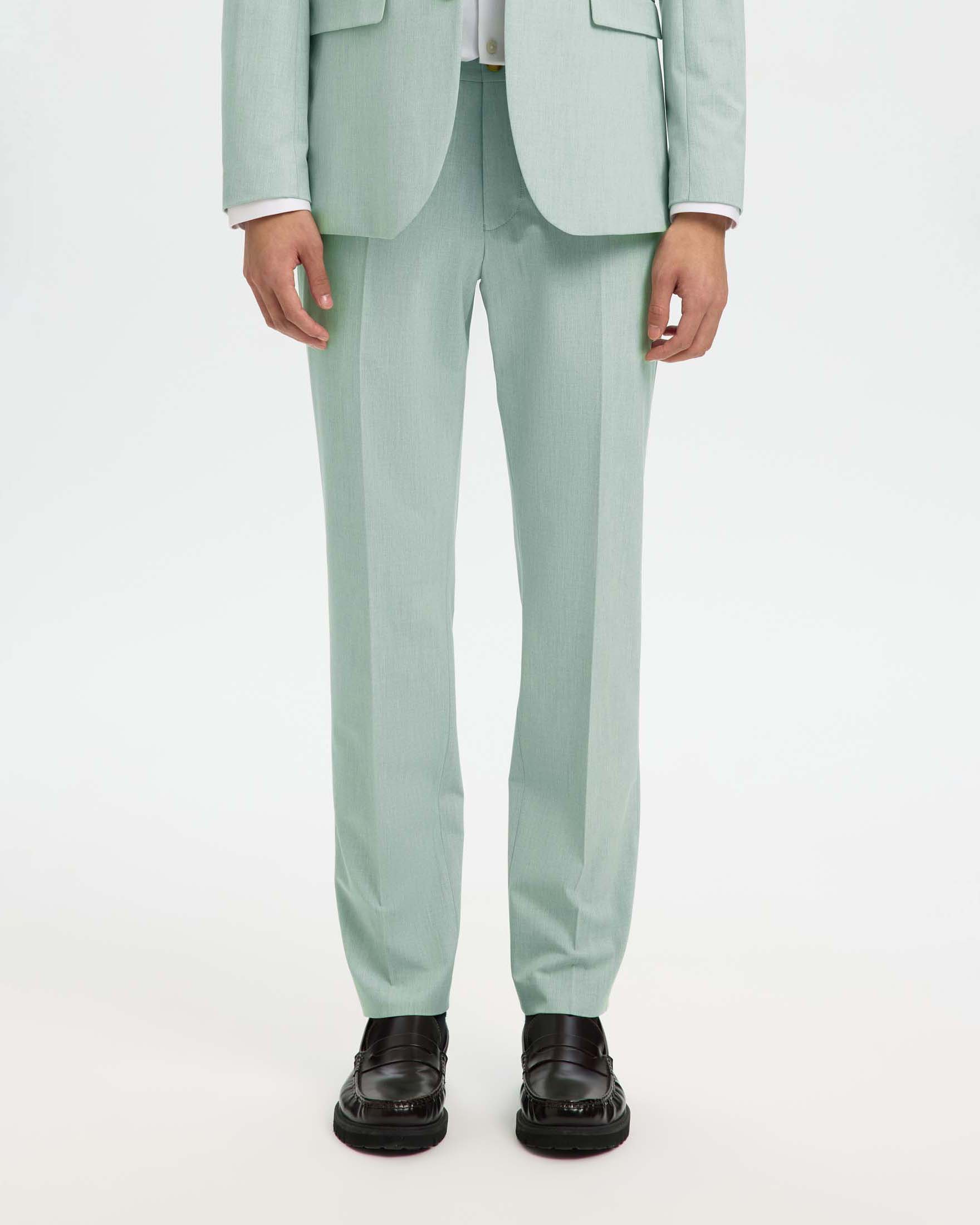 Pantaloni slim Selected Homme verde acqua in tela di misto viscosa stretch image