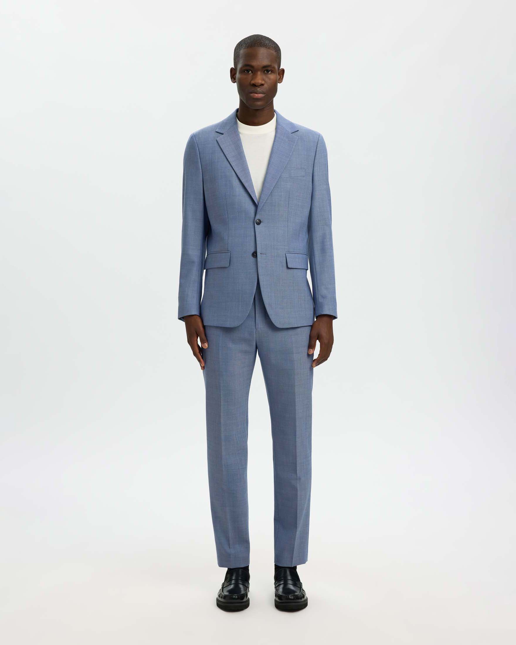 Pantaloni slim Selected Homme avio in tela di misto lana stretch microarmatura