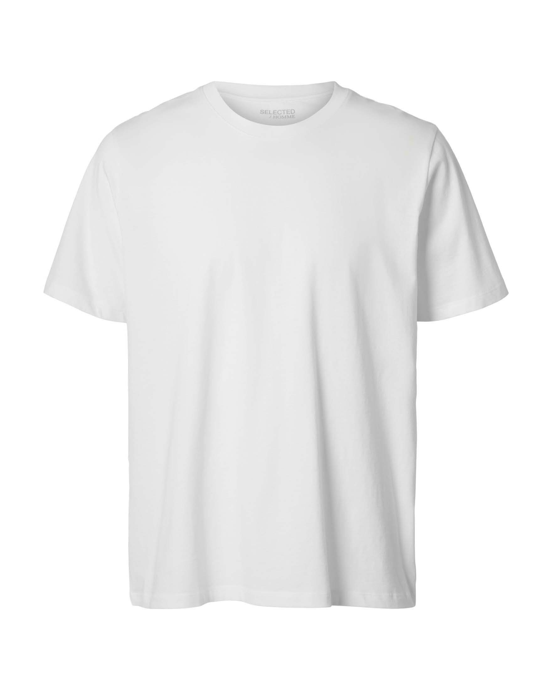 T-shirt bianca Selected mezza manica in puro cotone
