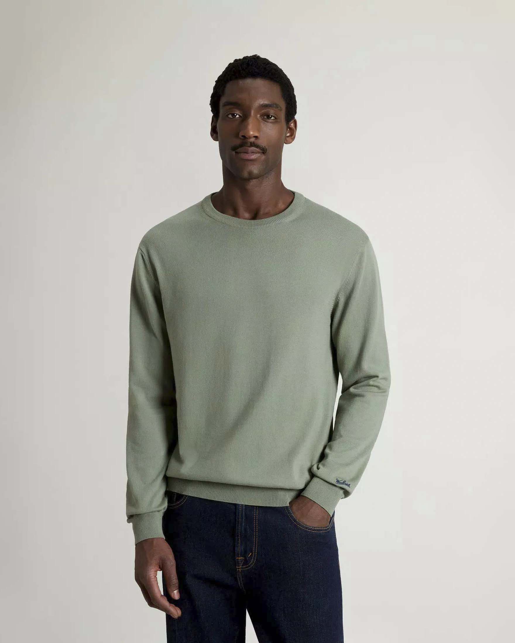Maglia Woolrich salvia girocollo in puro cotone image
