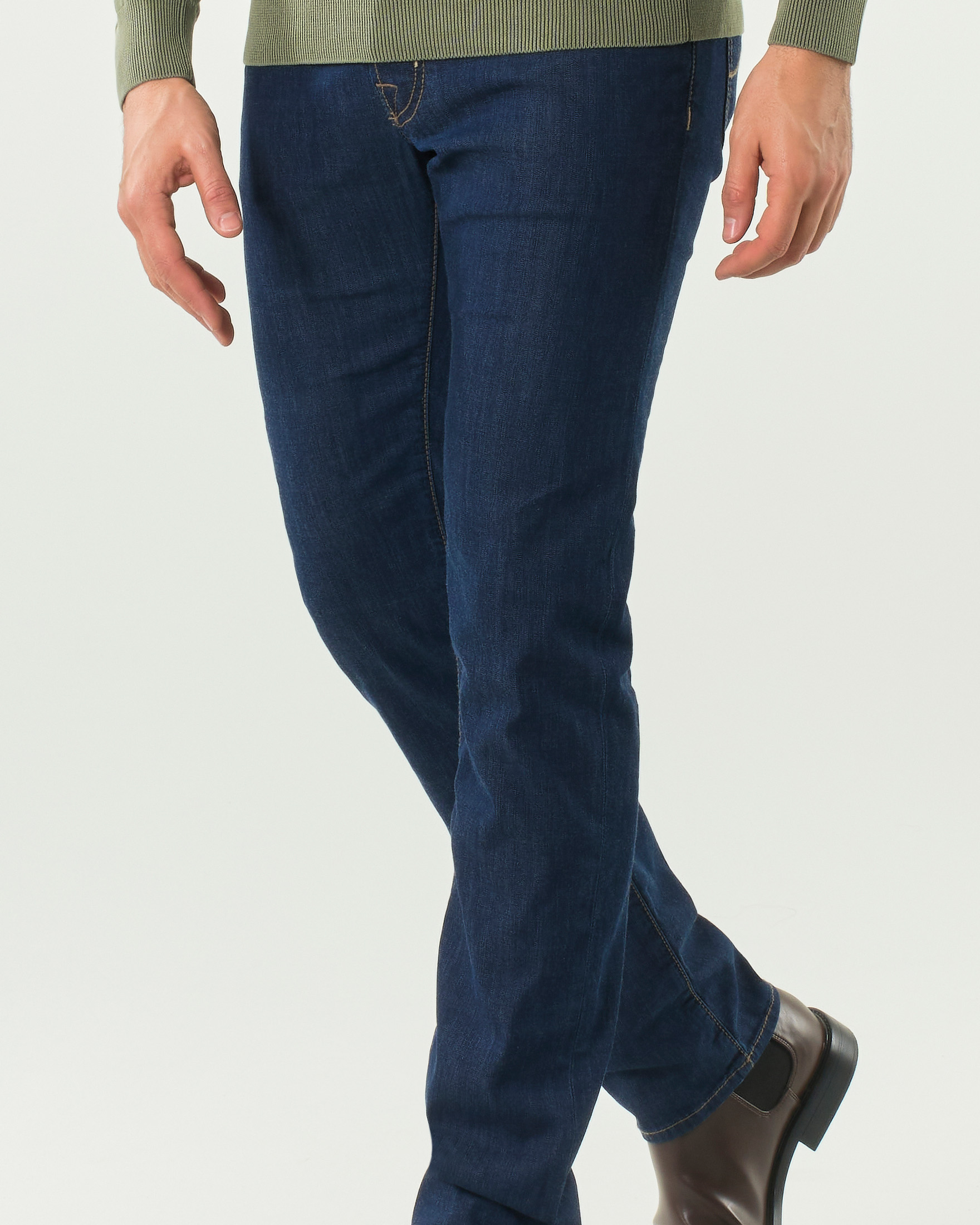 Jeans Nick Jacob Cohen lavaggio scuro stone washed in cotone elasticizzato image