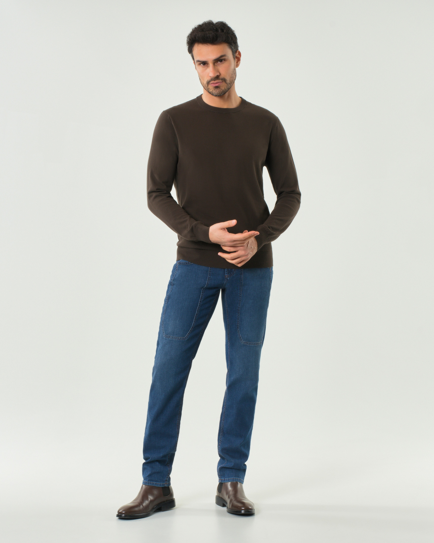 Jeans Jeckerson PA077 lavaggio medio stone washed con toppa