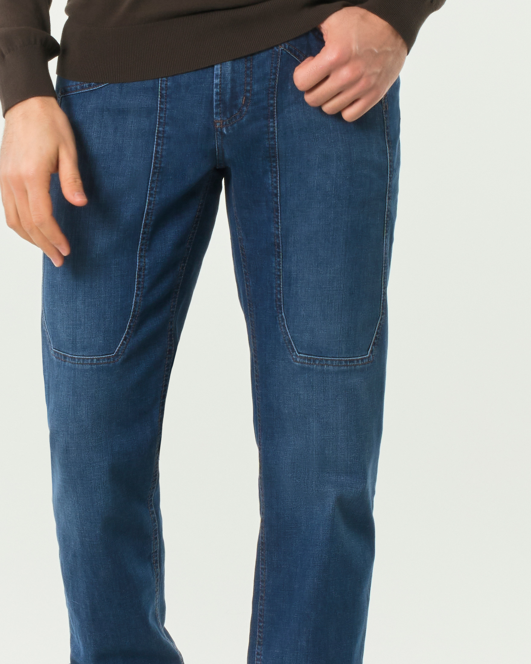 Jeans Jeckerson PA077 lavaggio medio stone washed con toppa image