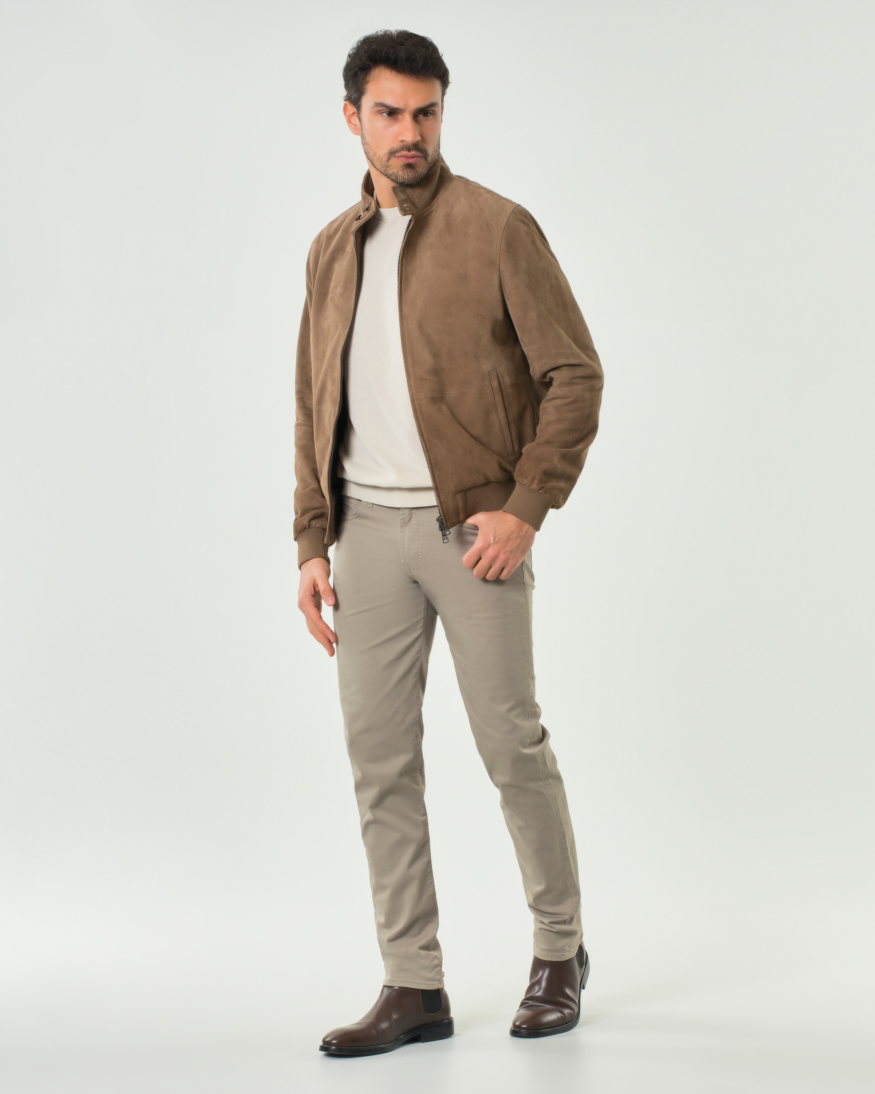 Bomber Mabrun color cammello in suede image