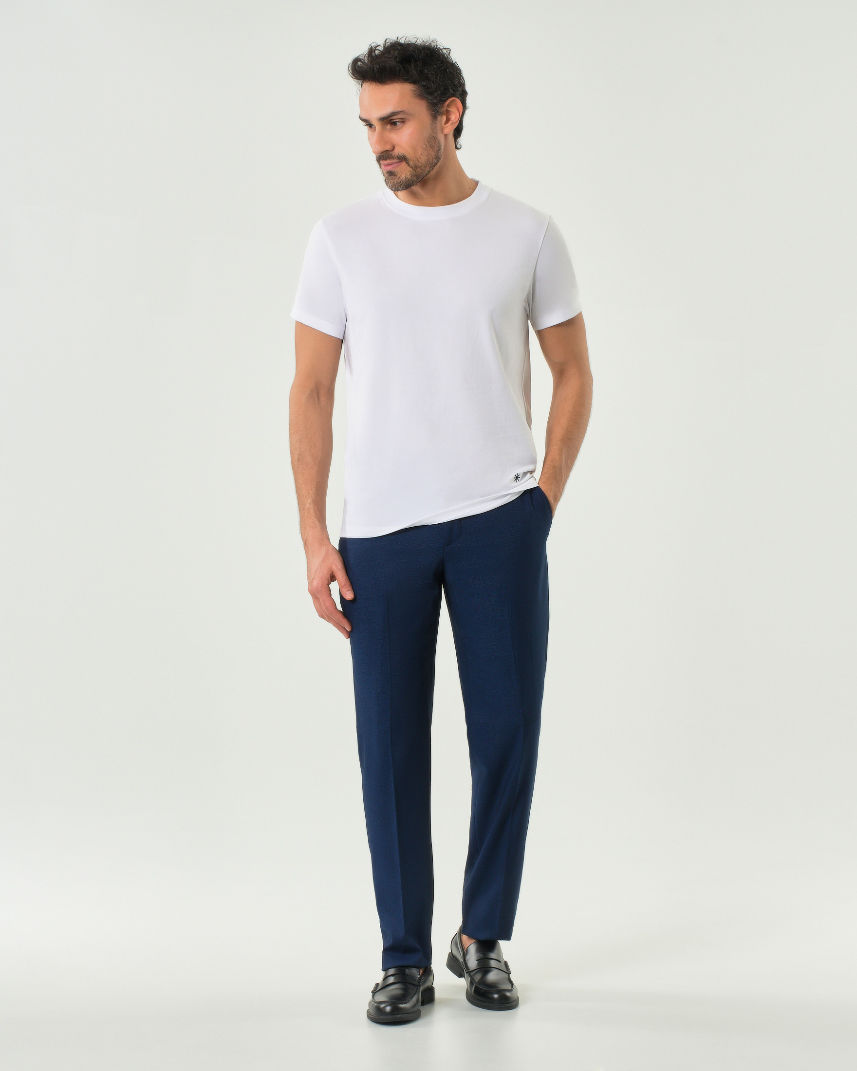 T-shirt Manuel Ritz bianca mezza manica in cotone stretch image