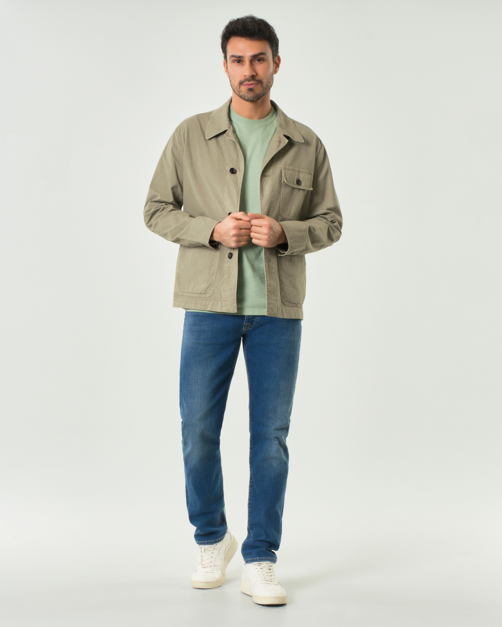 Giacca camicia Mason's verde salvia in puro cotone image