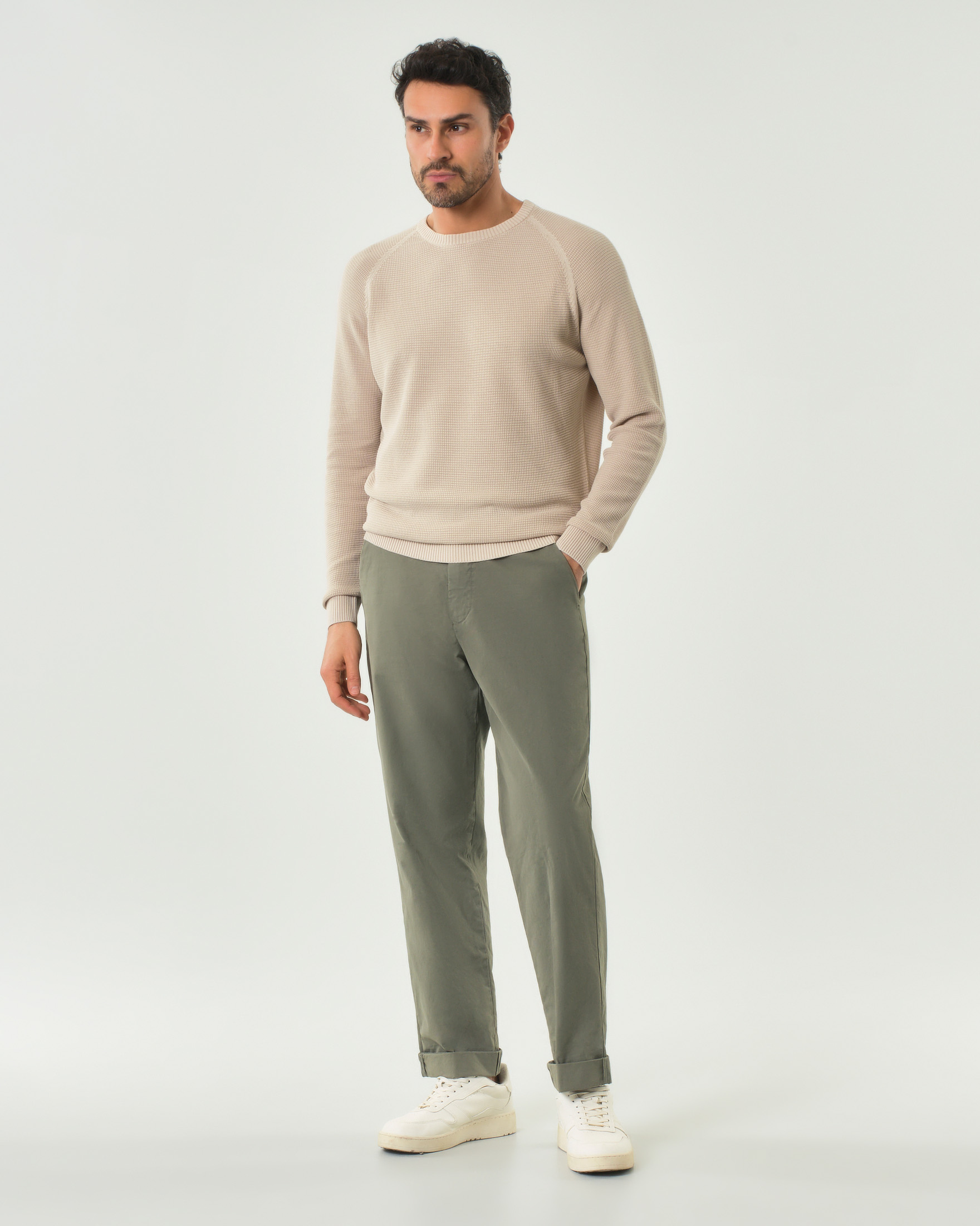 Pantalone chino relaxed-fit Mason's salvia in tela di cotone
