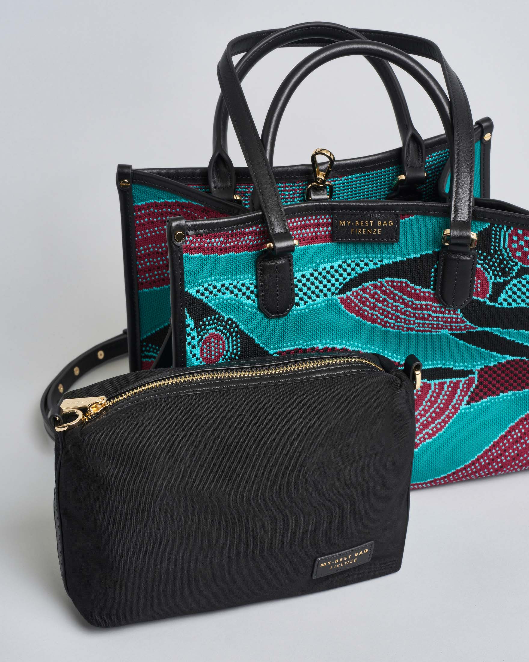 Borsa Atena Biosfera media My Best Bag verde acqua con disegno balene image