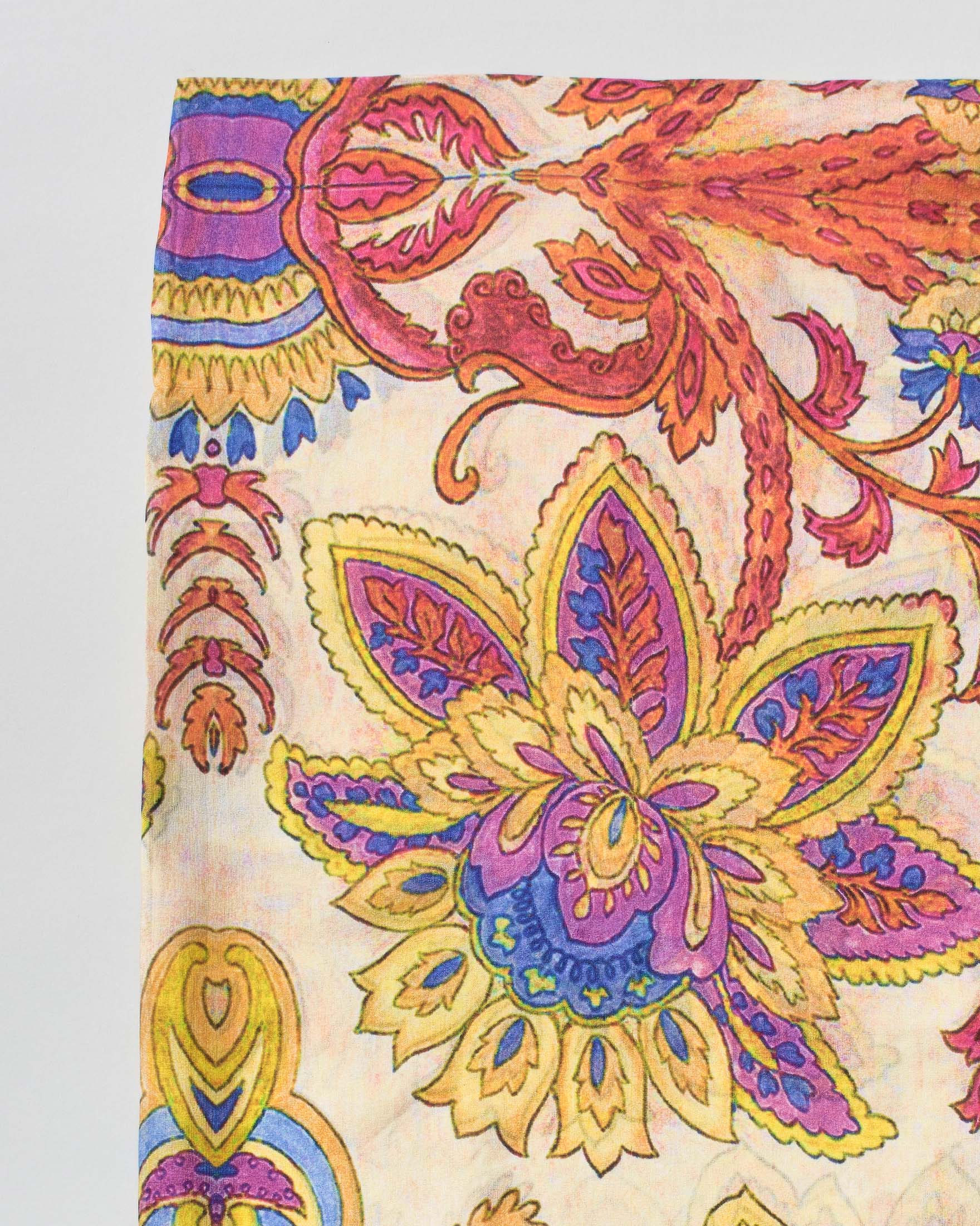 Sciarpa Pellizzari in pura seta con stampa fiori colorata image