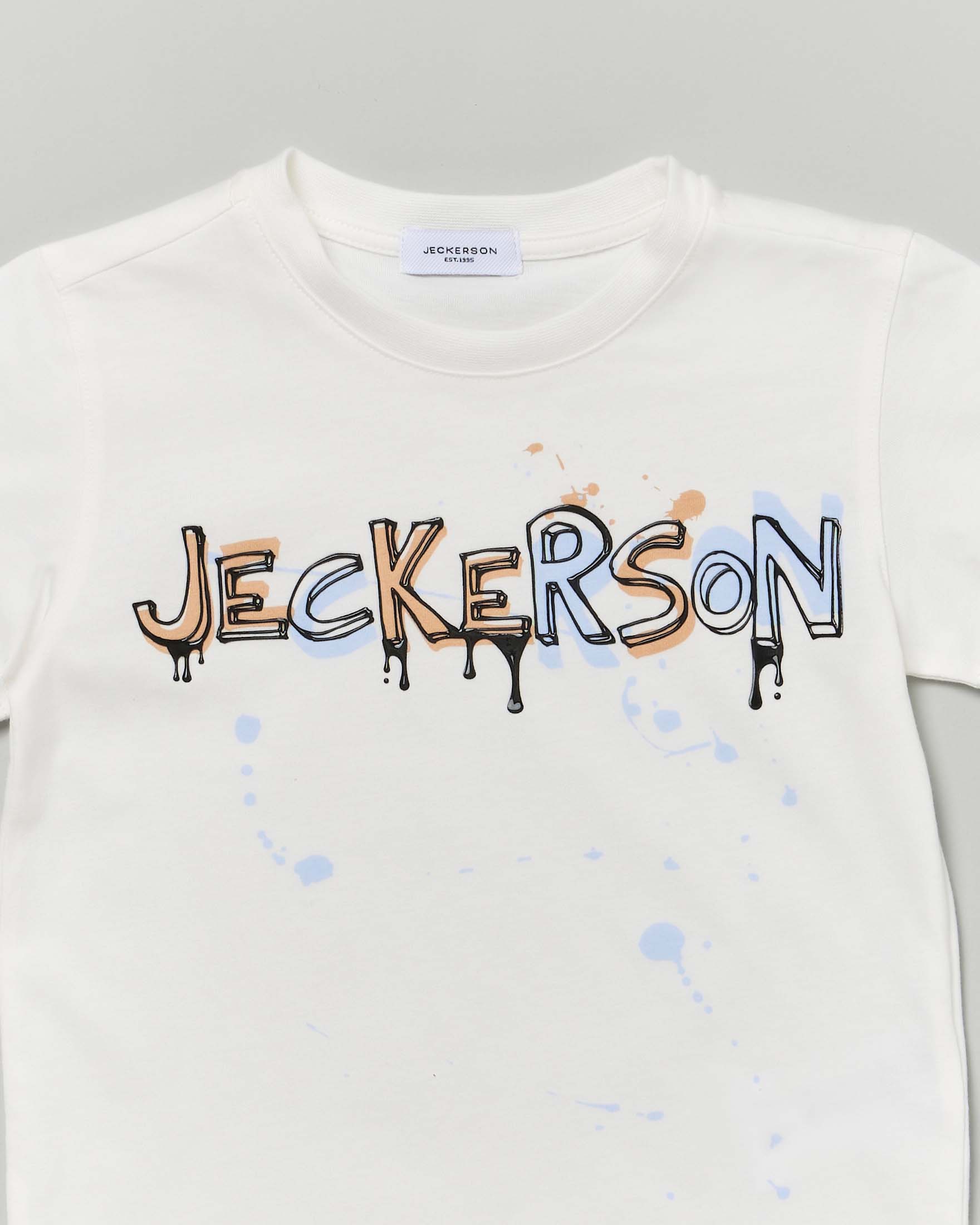 T-shirt bianca Jackerson con scritta logo effetto gocciolato image