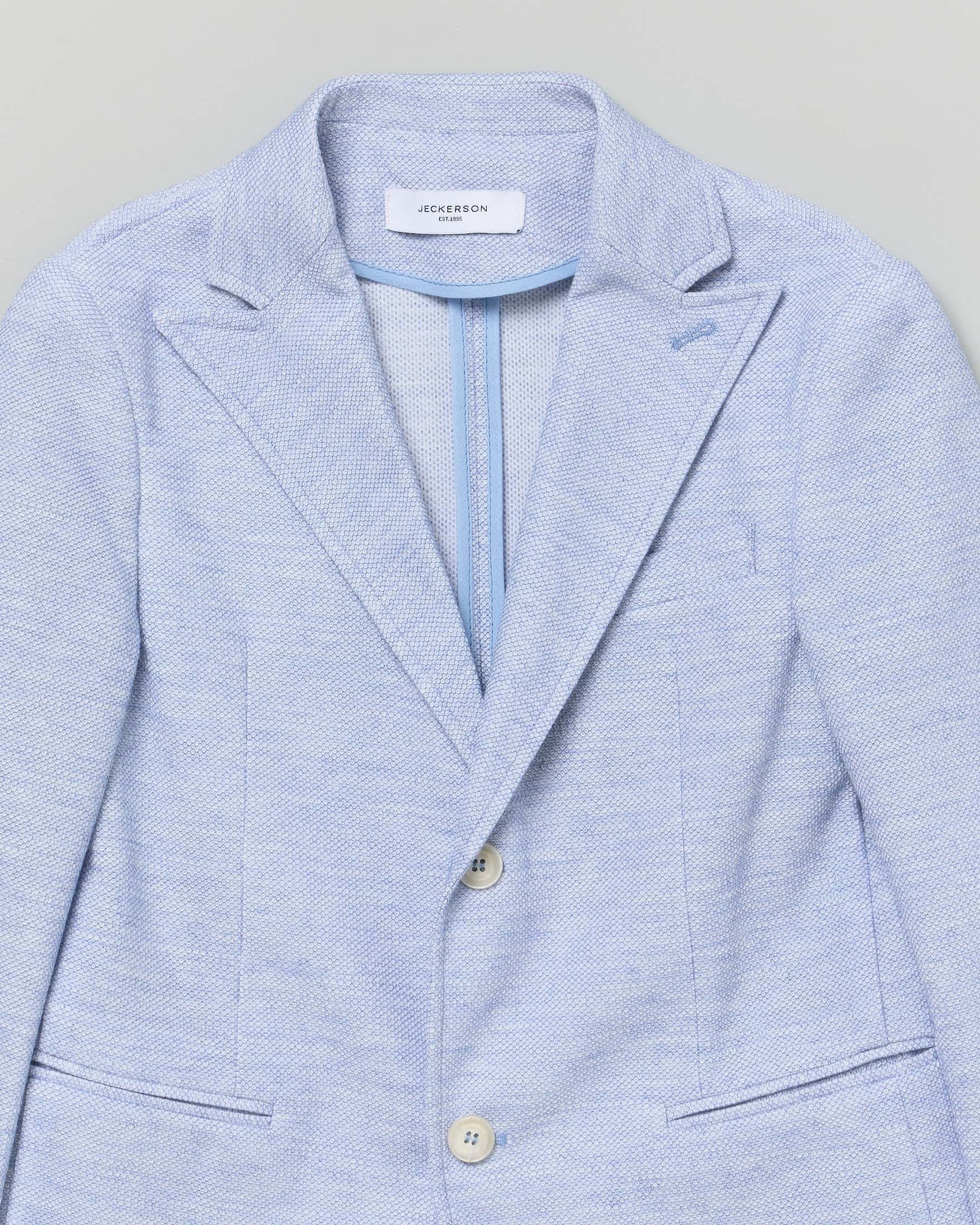 Blazer azzurro Jackerson in piquè di misto cotone monopetto image
