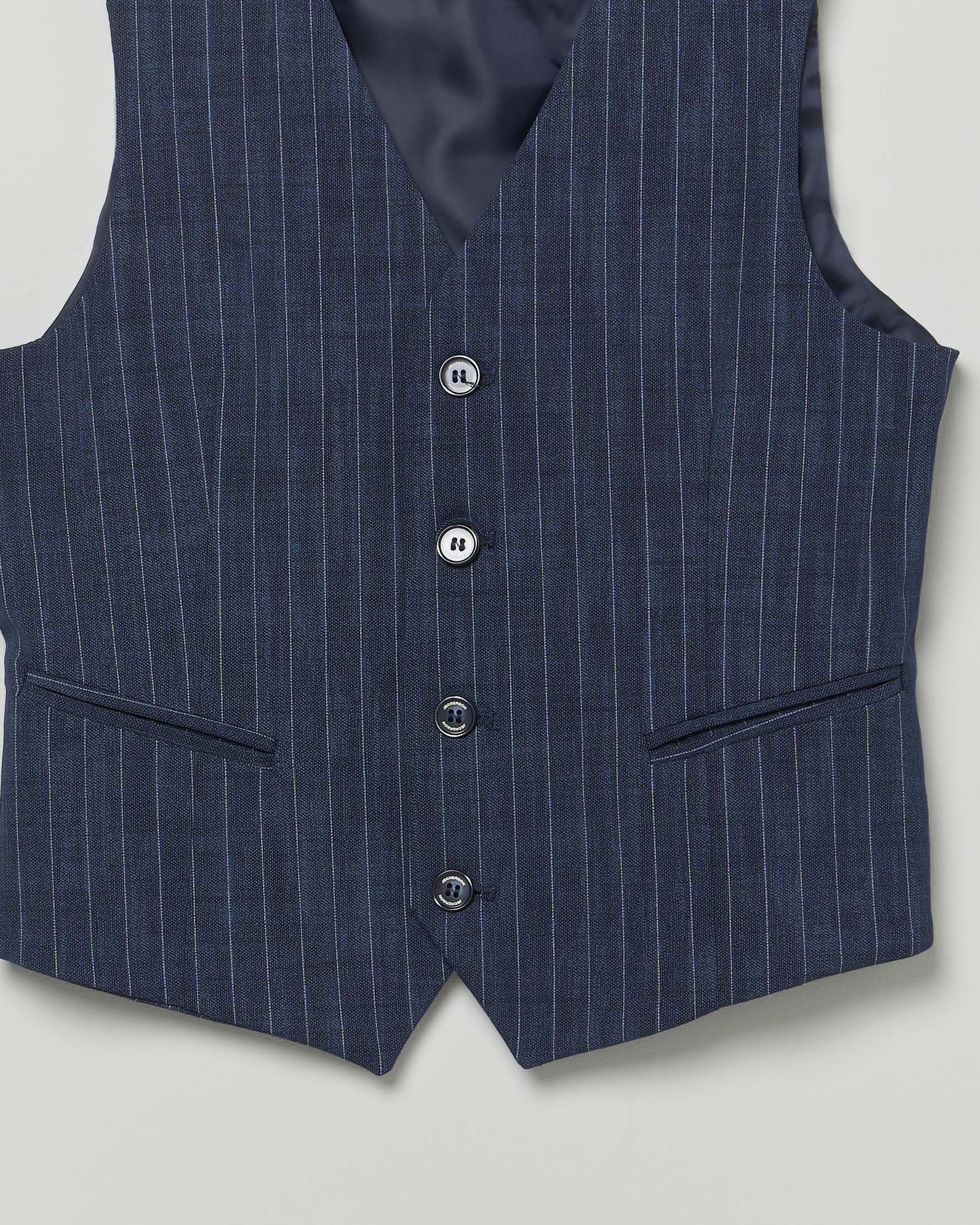 Gilet Jeckerson blu gessato in misto cotone image