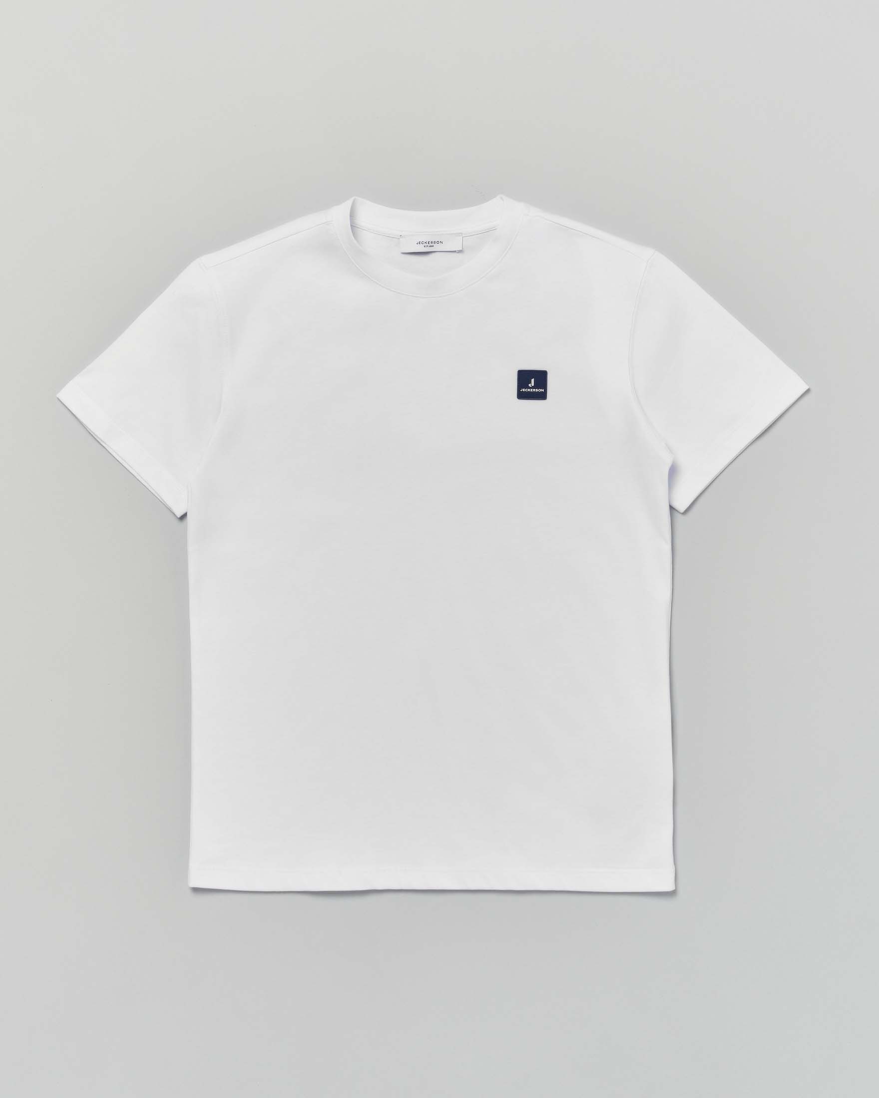 T-shirt bianca Jeckerson in puro cotone a maniche corte