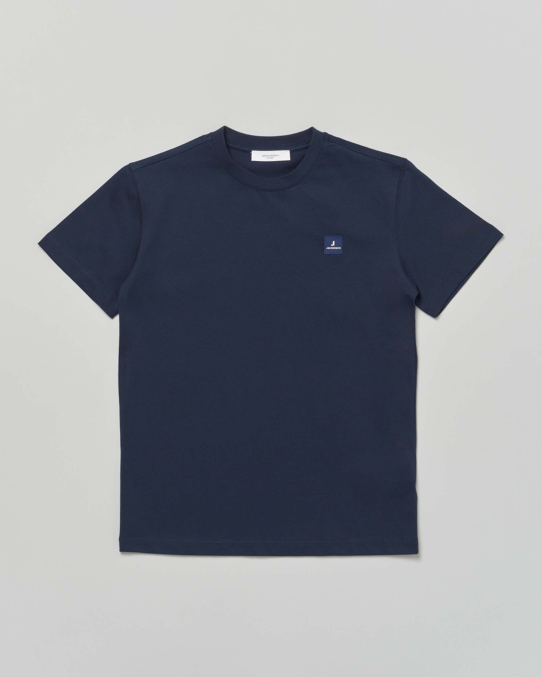 T-shirt blu Jeckerson in puro cotone a maniche corte