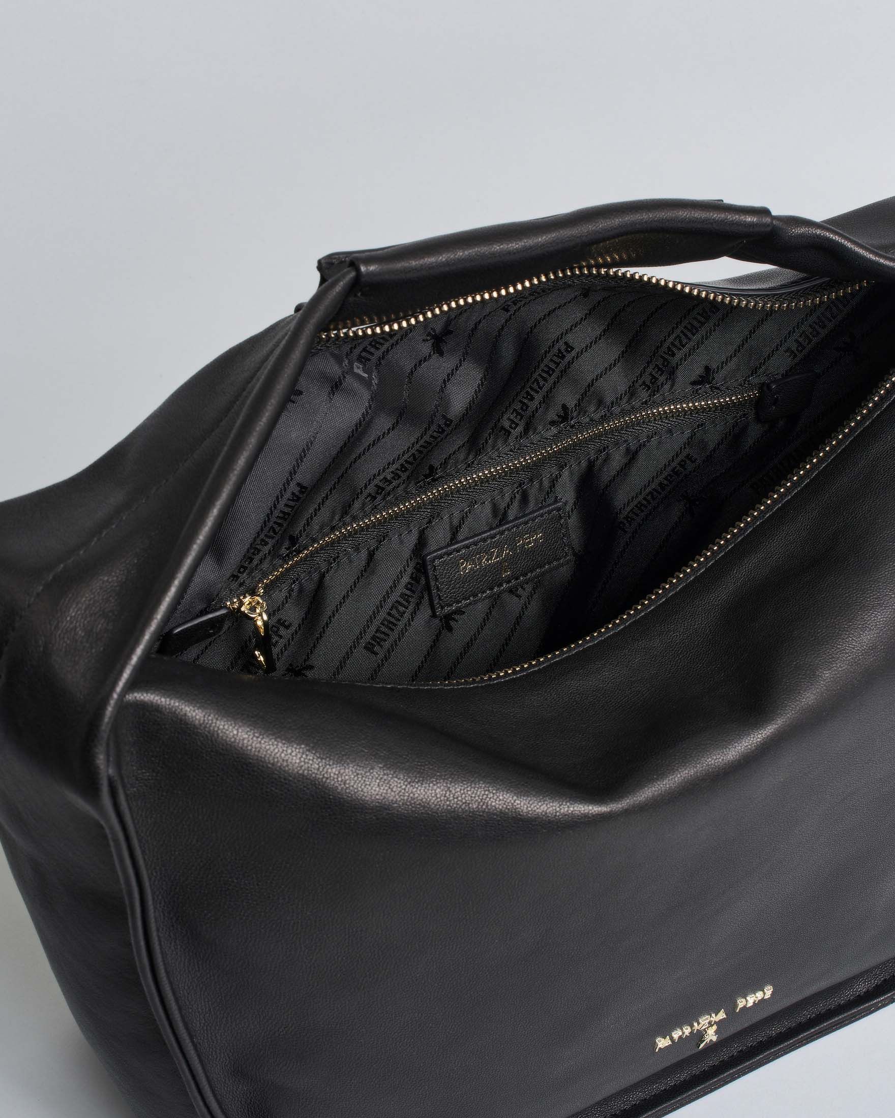 Borsa a spalla Contemporary Hobo media nera Patrizia Pepe in pelle image