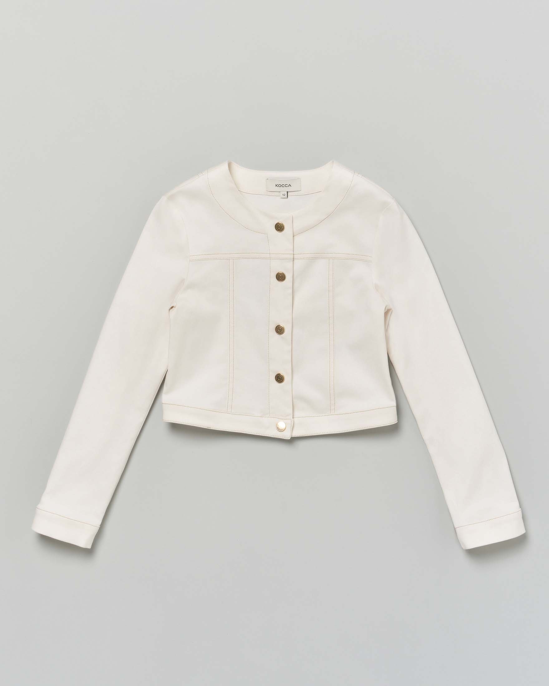 Giacca avorio Kocca in gabardina di misto cotone con impunture beige