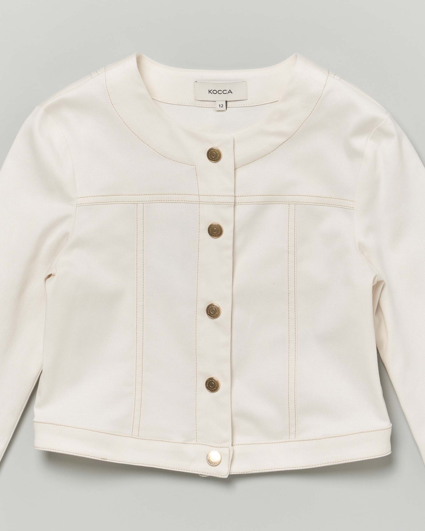 Giacca avorio Kocca in gabardina di misto cotone con impunture beige image