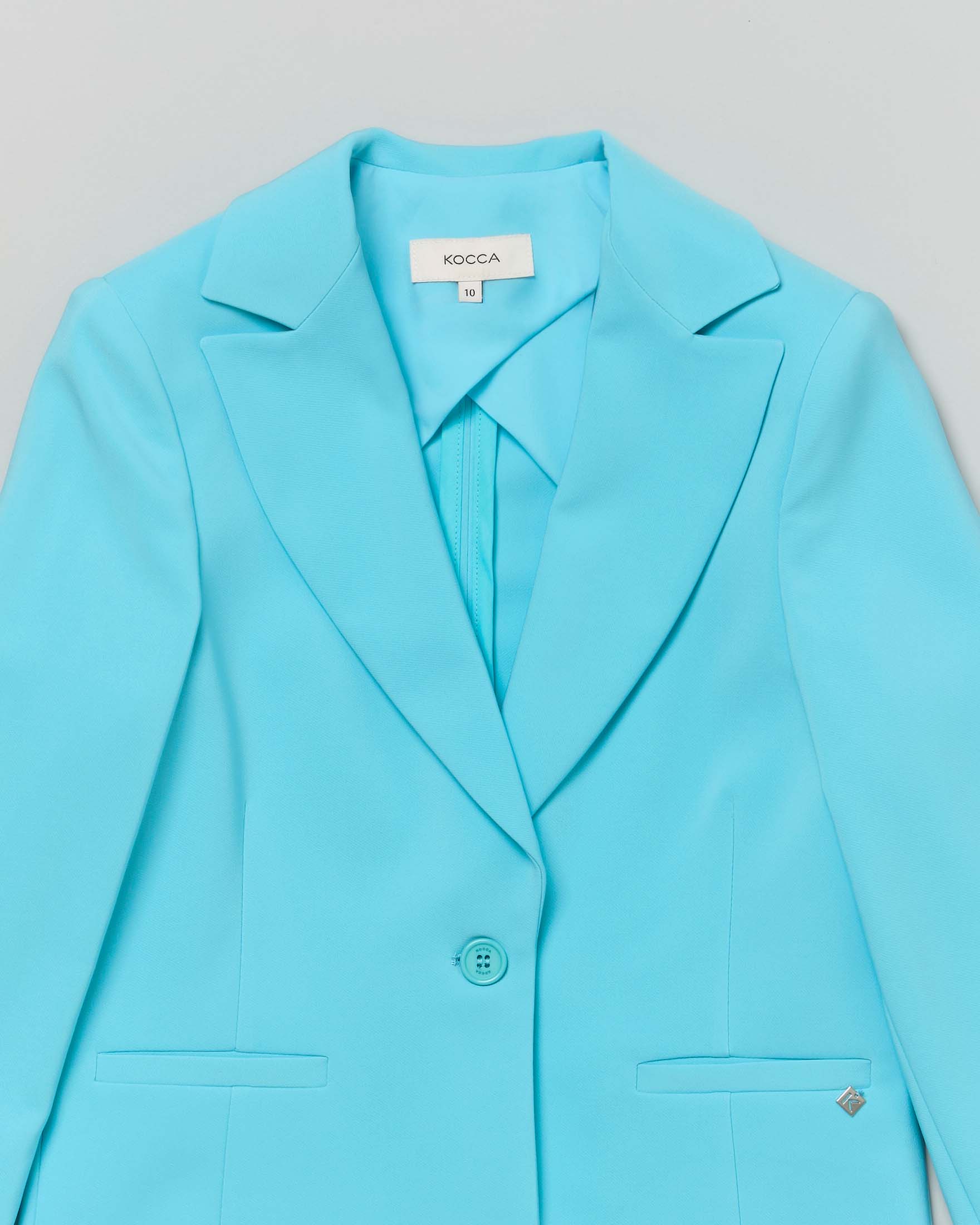 Blazer Kocca turchese in cady monopetto image