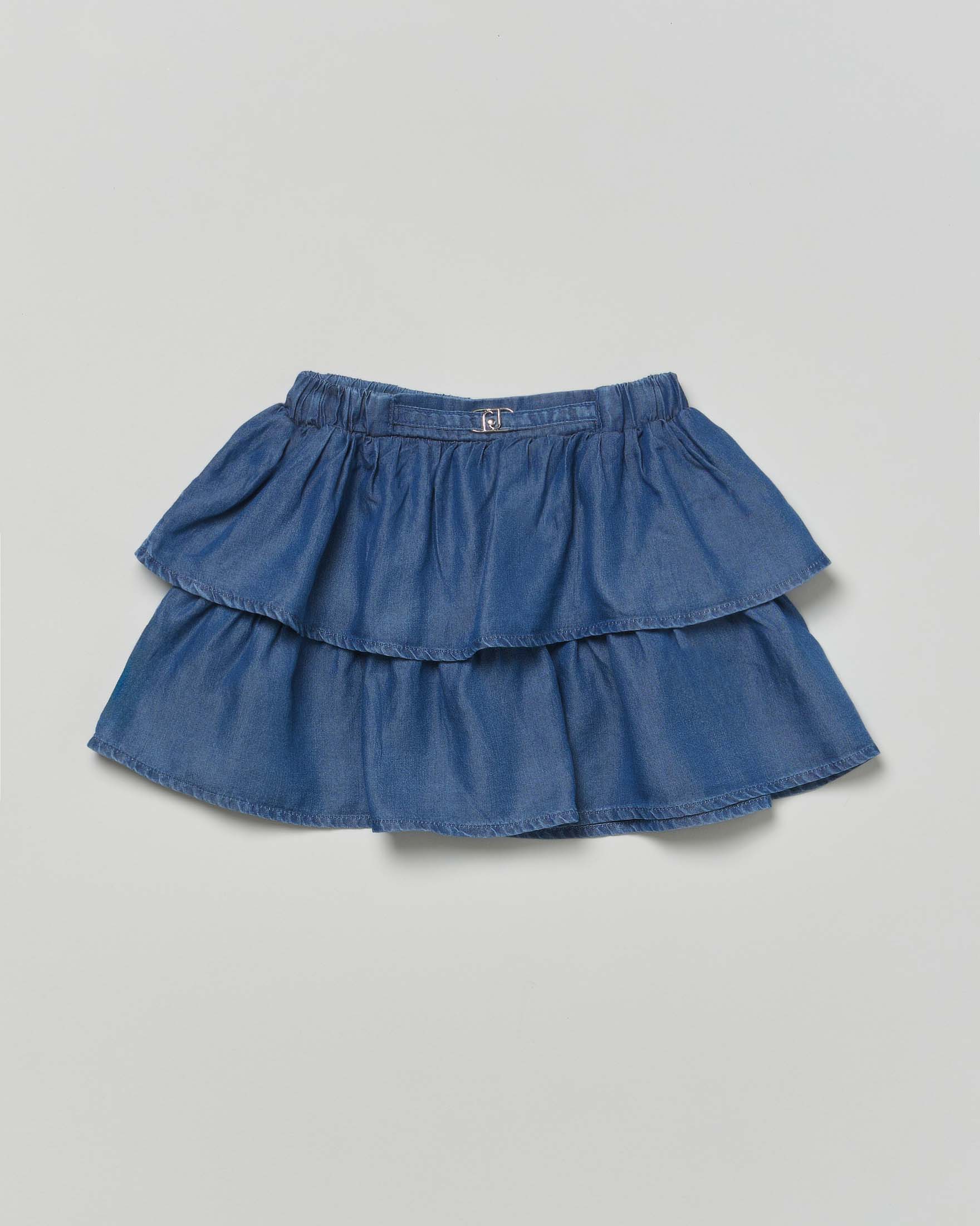 Gonna Liu Jo in denim lavaggio scuro a balze