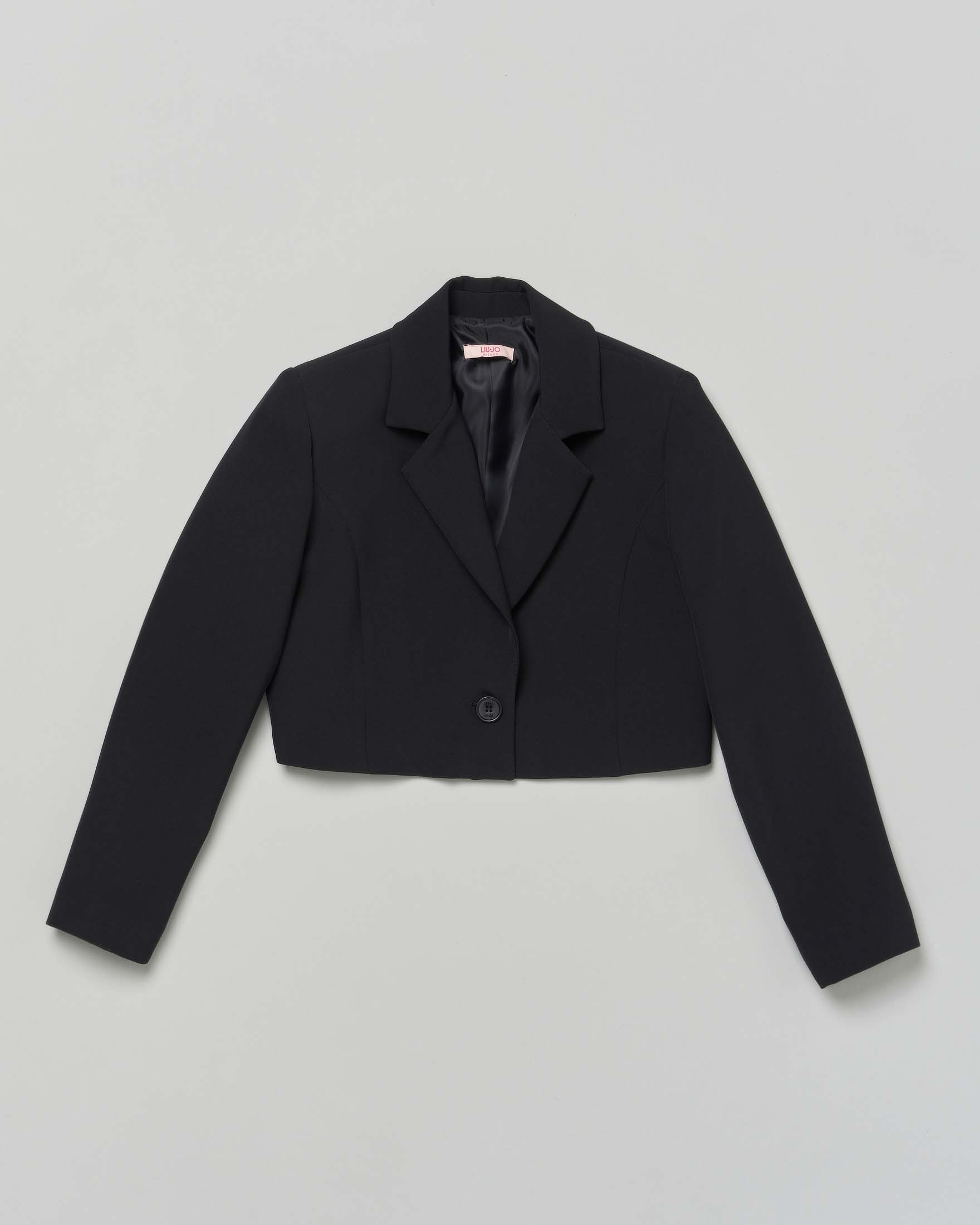 Blazer cropped Liu Jo nero a maniche lunghe
