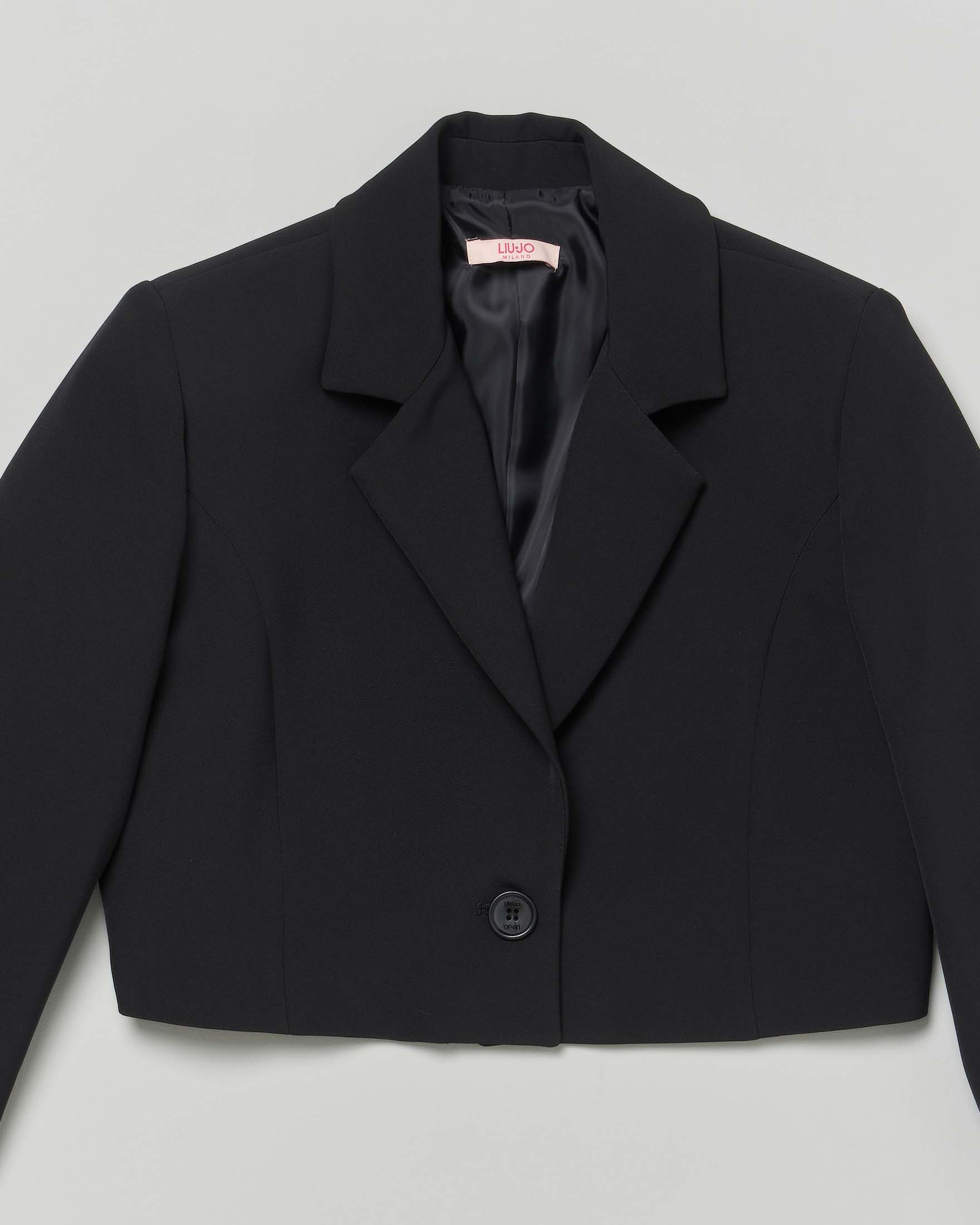 Blazer cropped Liu Jo nero a maniche lunghe image
