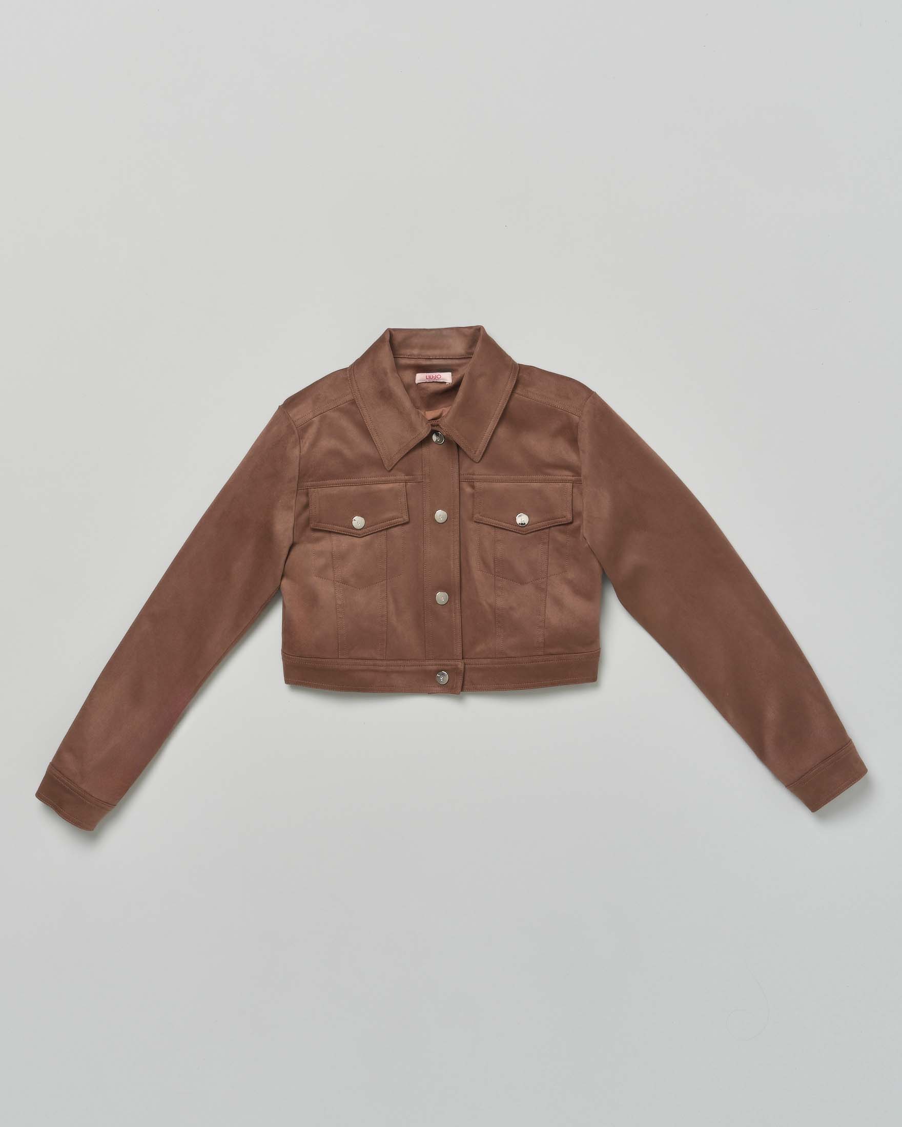 Giacca cropped Liu Jo in suede marrone
