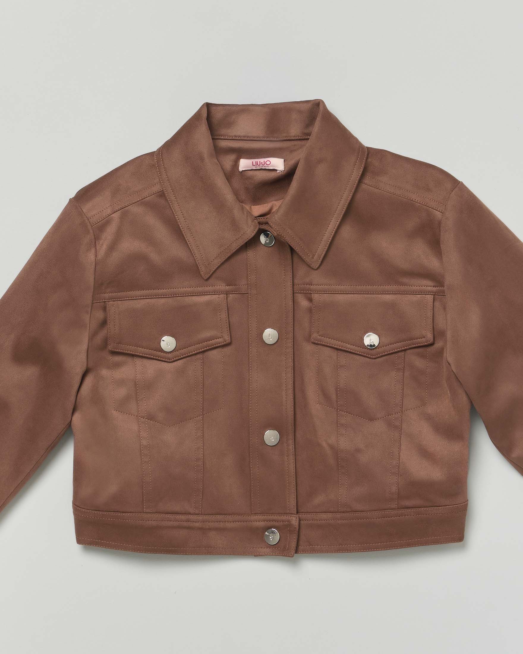Giacca cropped Liu Jo in suede marrone image