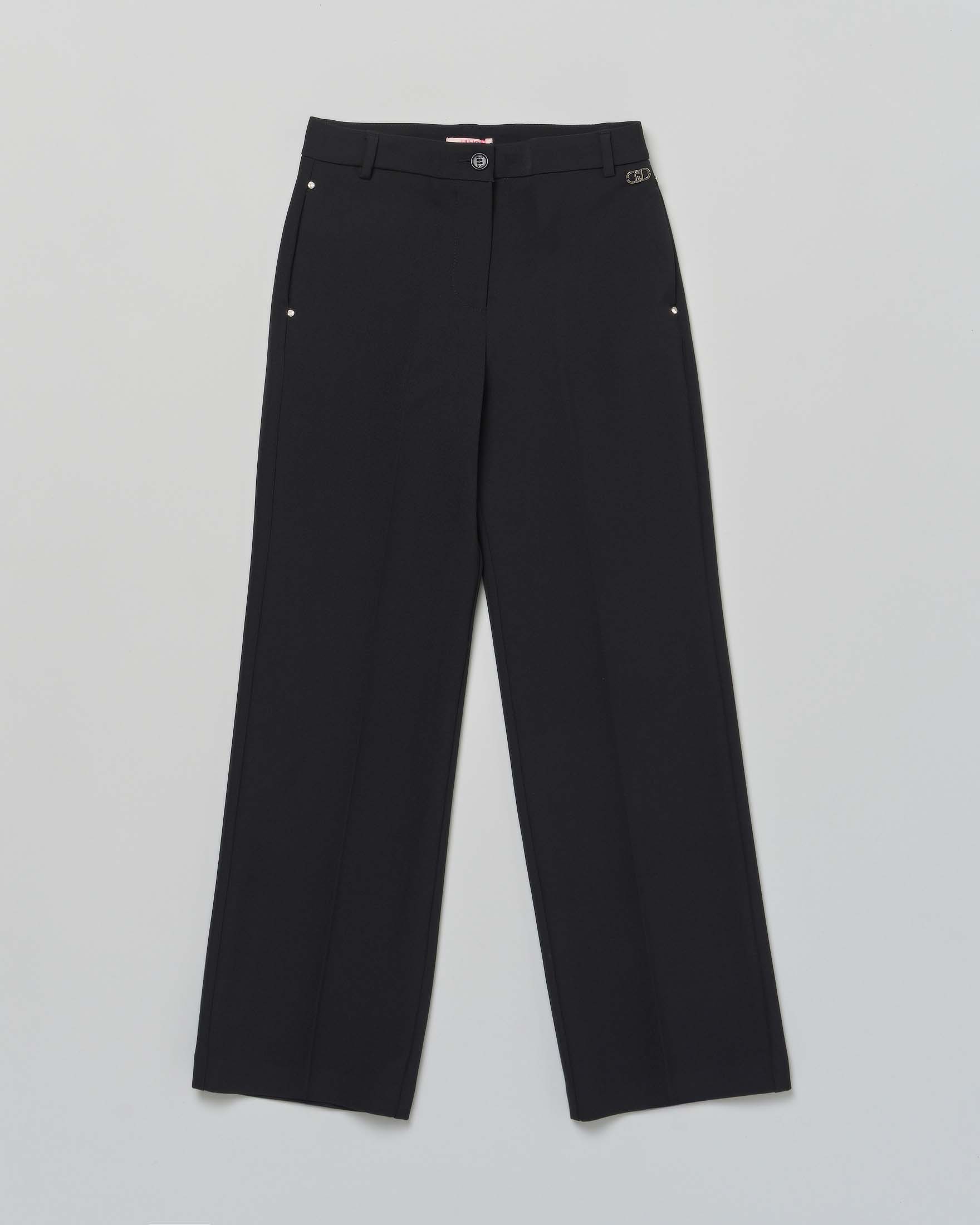 Pantalone nero Liu Jo in cady a vita alta