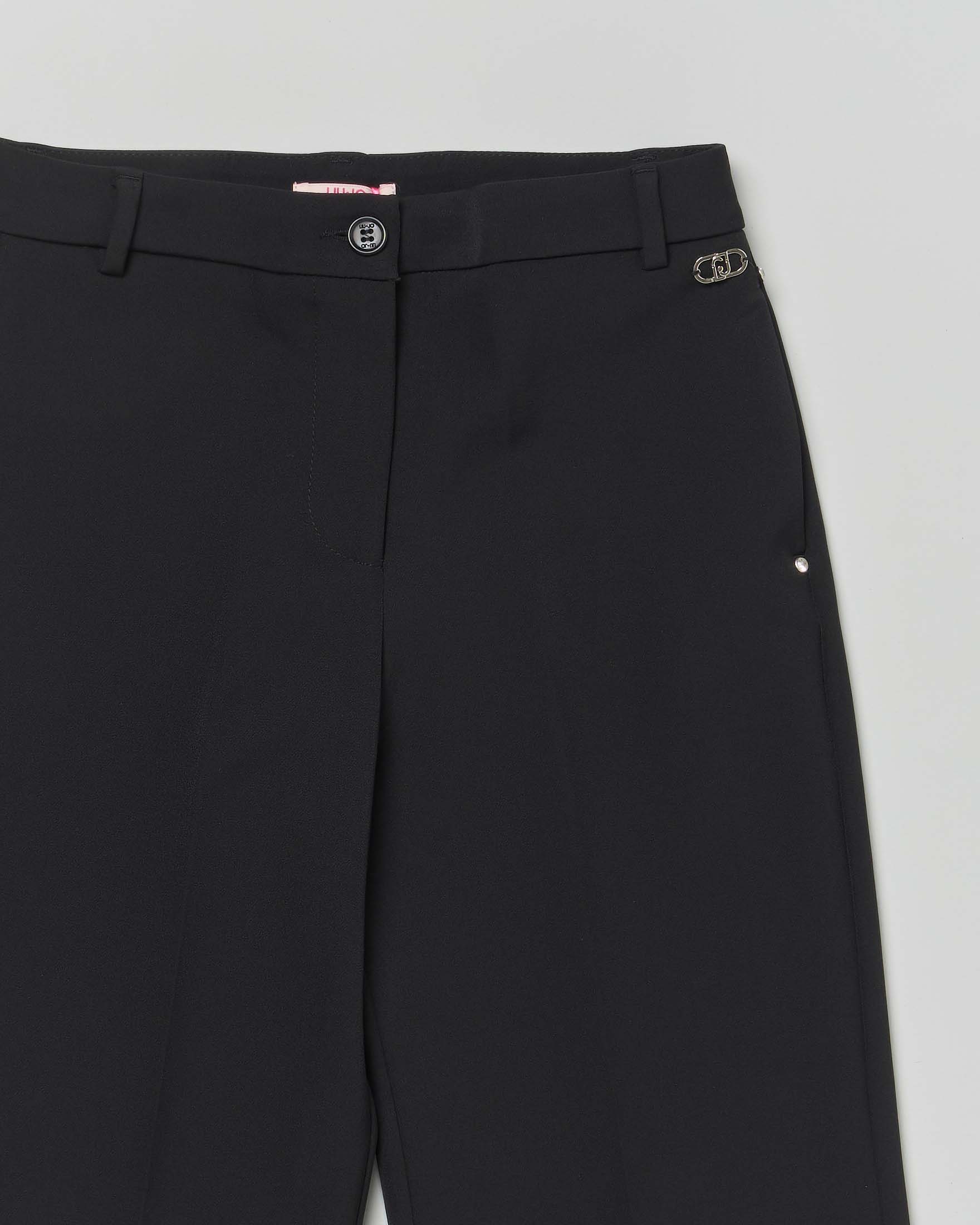 Pantalone nero Liu Jo in cady a vita alta image