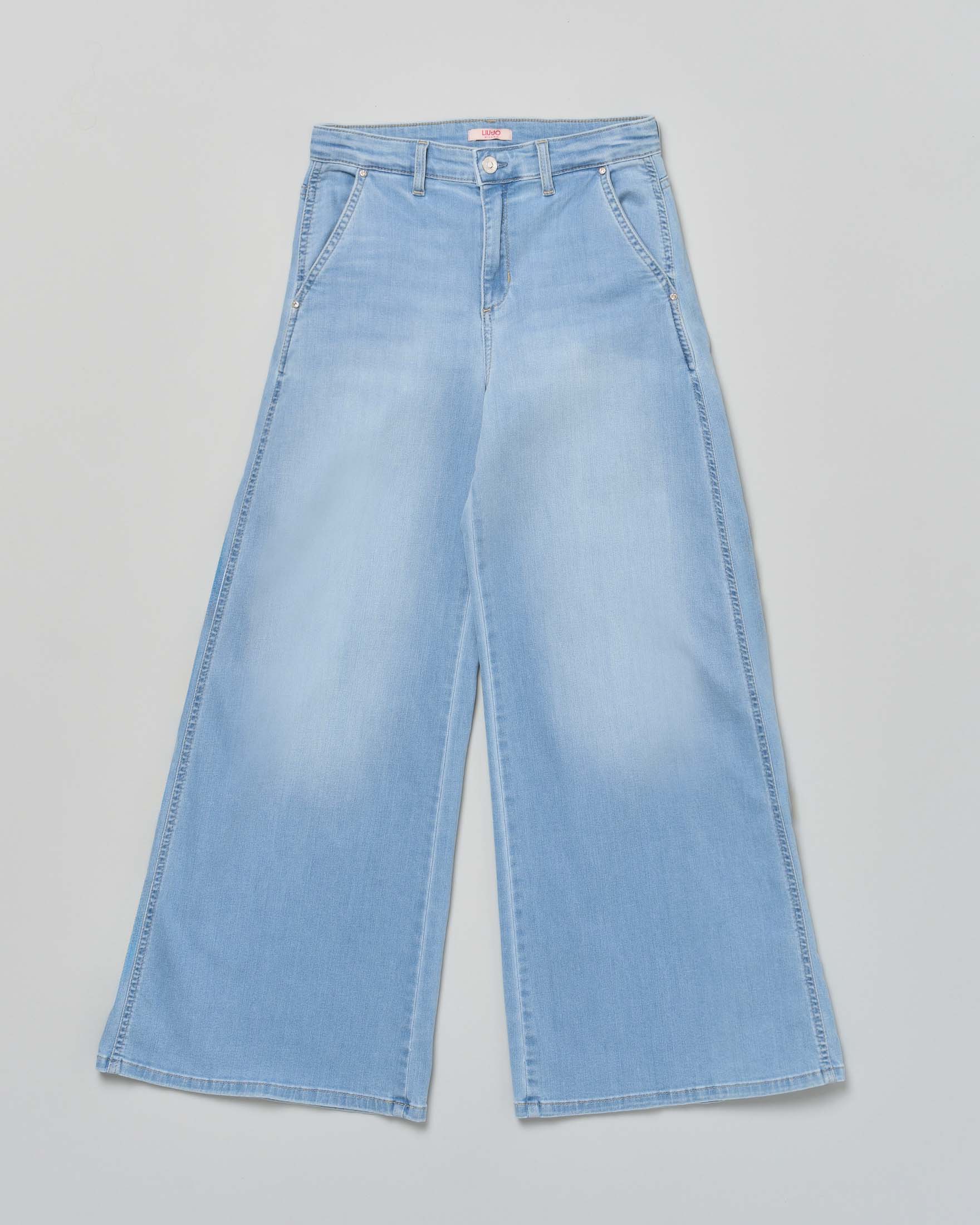 Jeans palazzo Liu Jo lavaggio chiaro stone washed in misto cotone