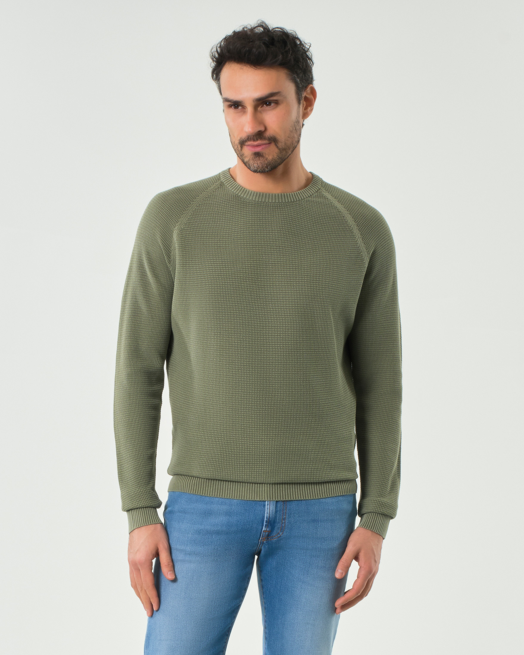 Nerovago maglia girocollo in misto viscosa con lavorazione a rombi 750091