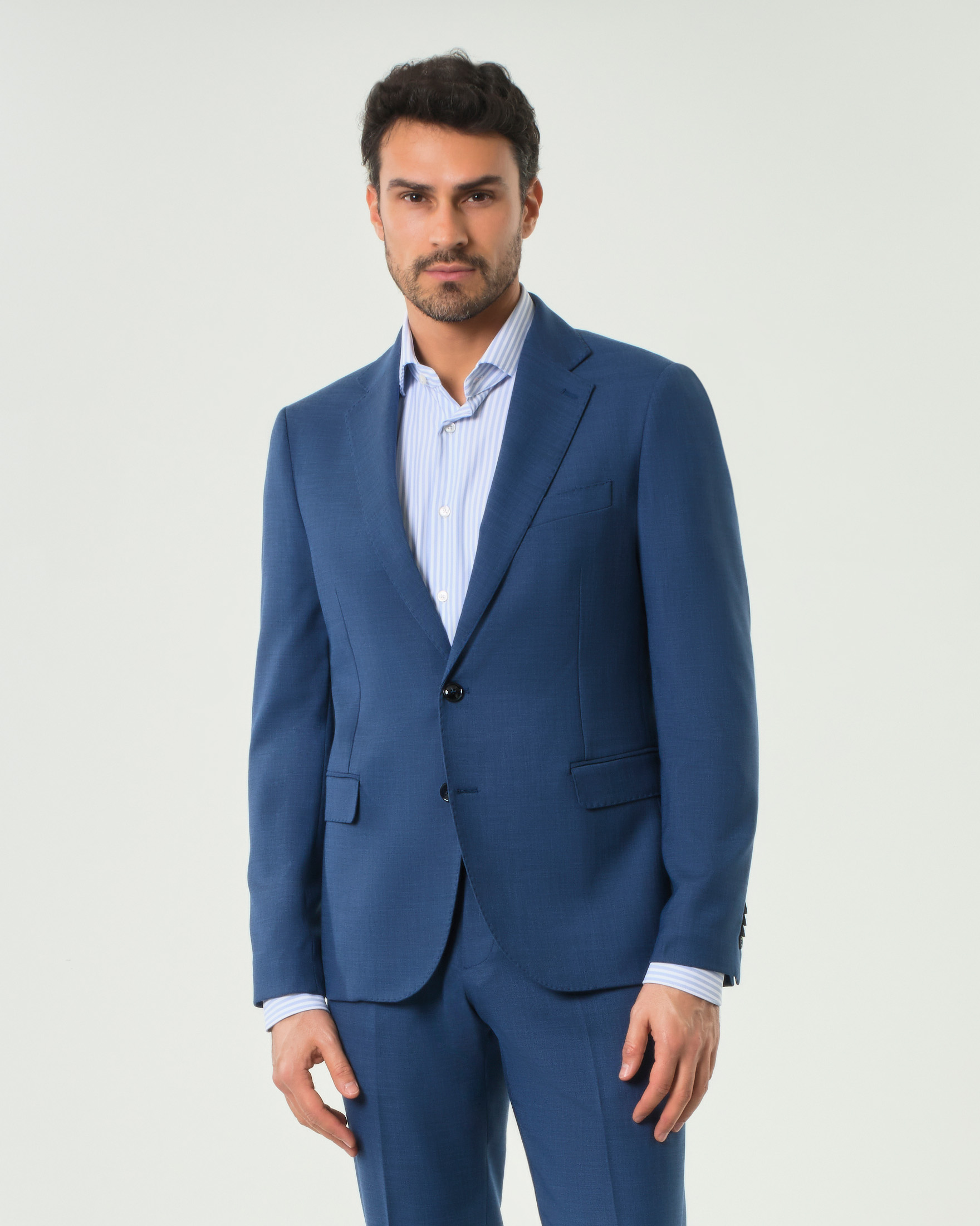 Abito Paul Baker blu indaco in viscosa stretch effetto fiammato image