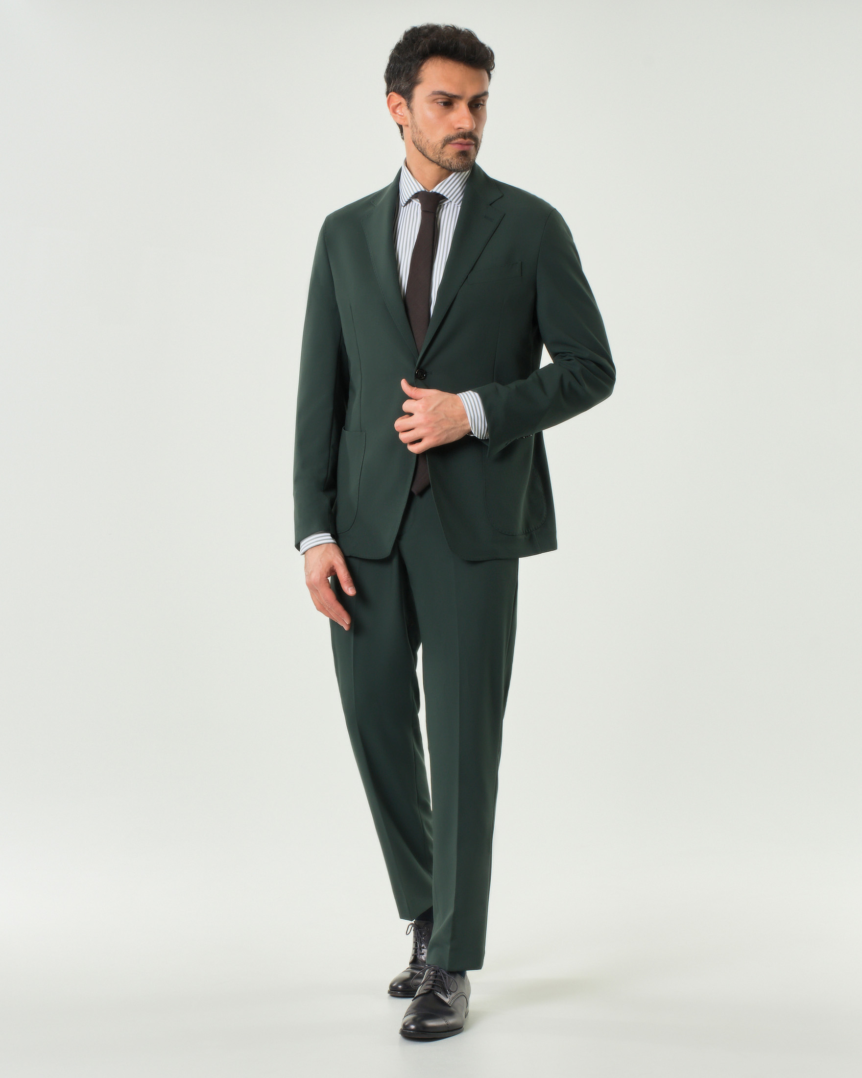 Abito Paul Baker verde in tela di viscosa stretch con tasche a toppa