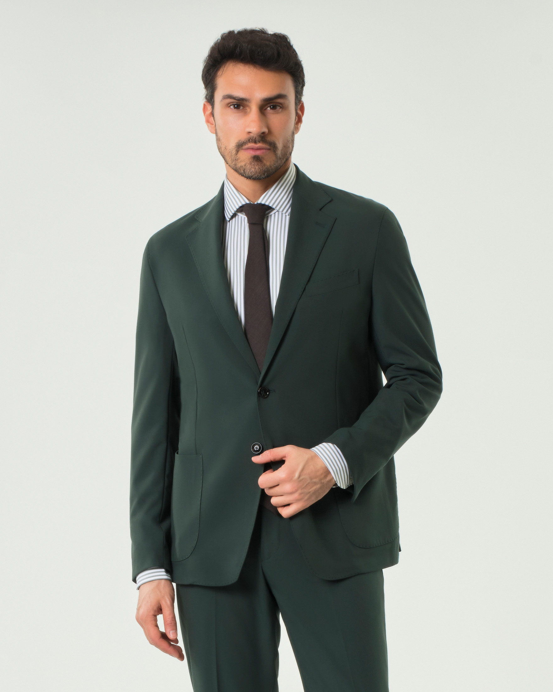 Abito Paul Baker verde in tela di viscosa stretch con tasche a toppa image