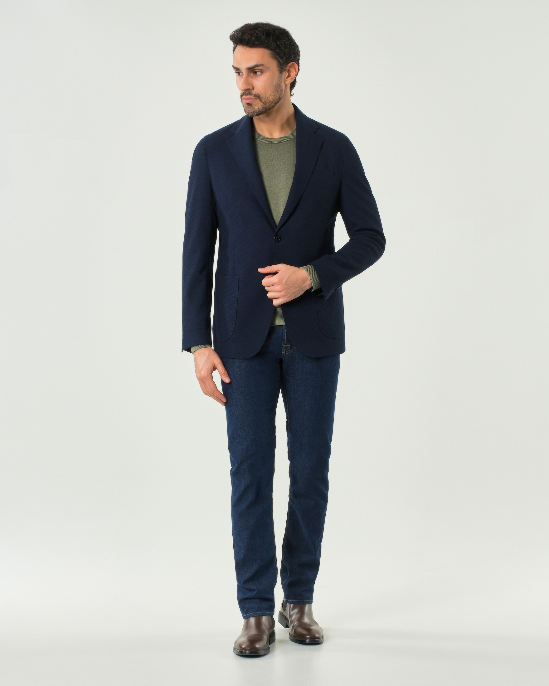 Blazer Paul Baker blu in jersey di viscosa stretch micro armatura image