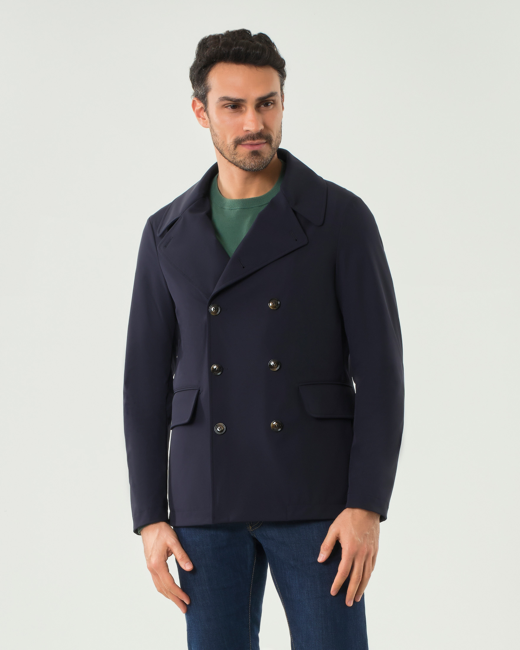Peacoat blu Pellizzari in tessuto tecnico stretch
