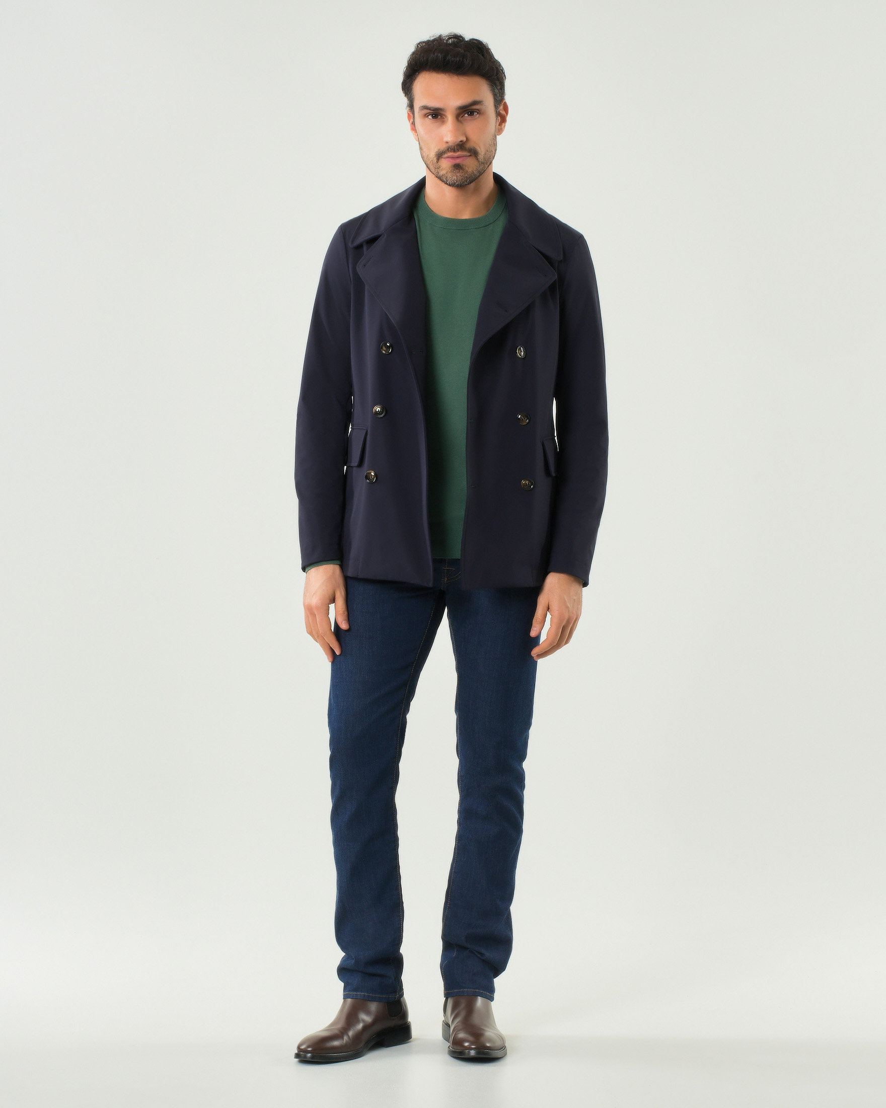 Peacoat blu Pellizzari in tessuto tecnico stretch image