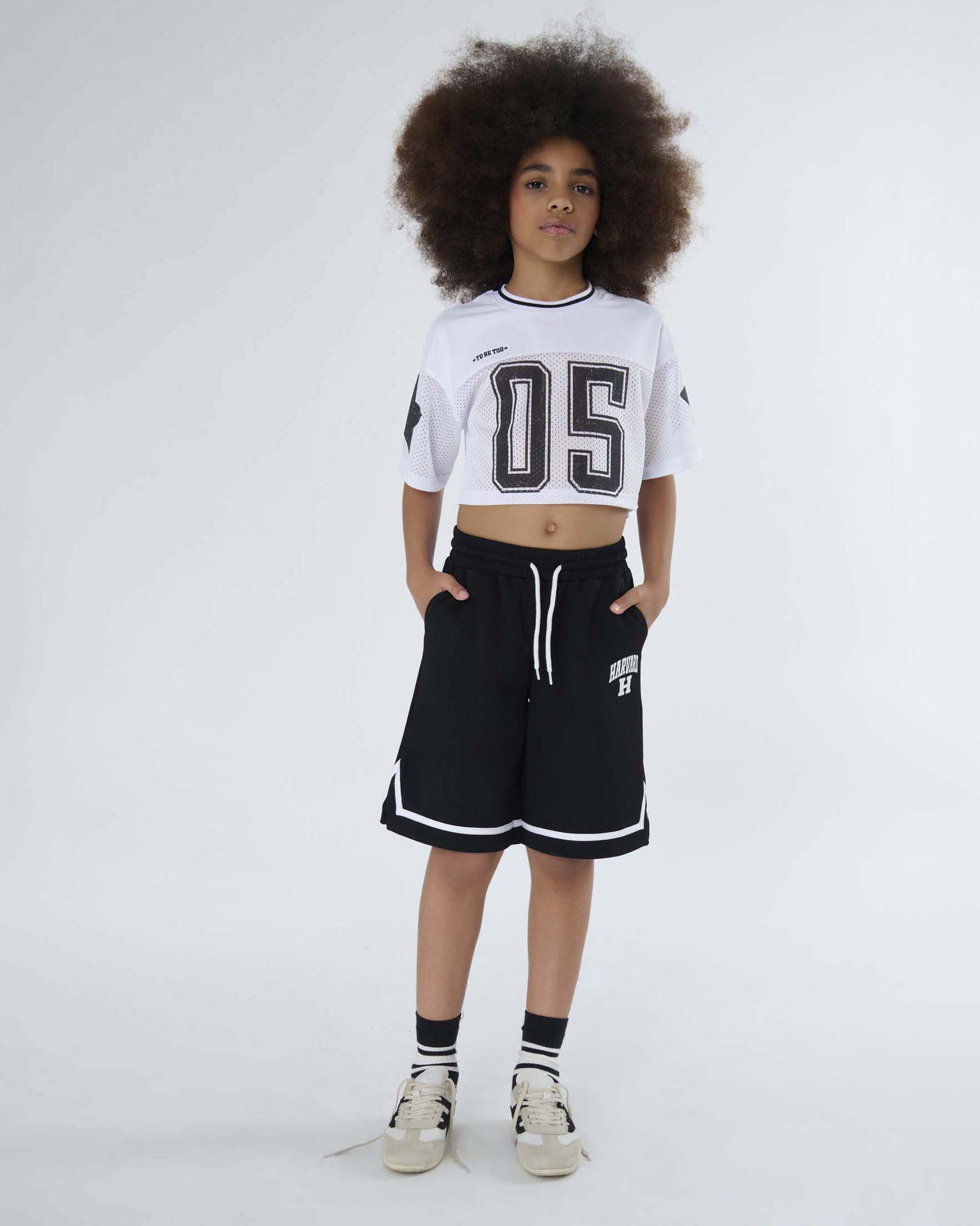 Bermuda To be Too in felpa di misto viscosa nero e bianco image