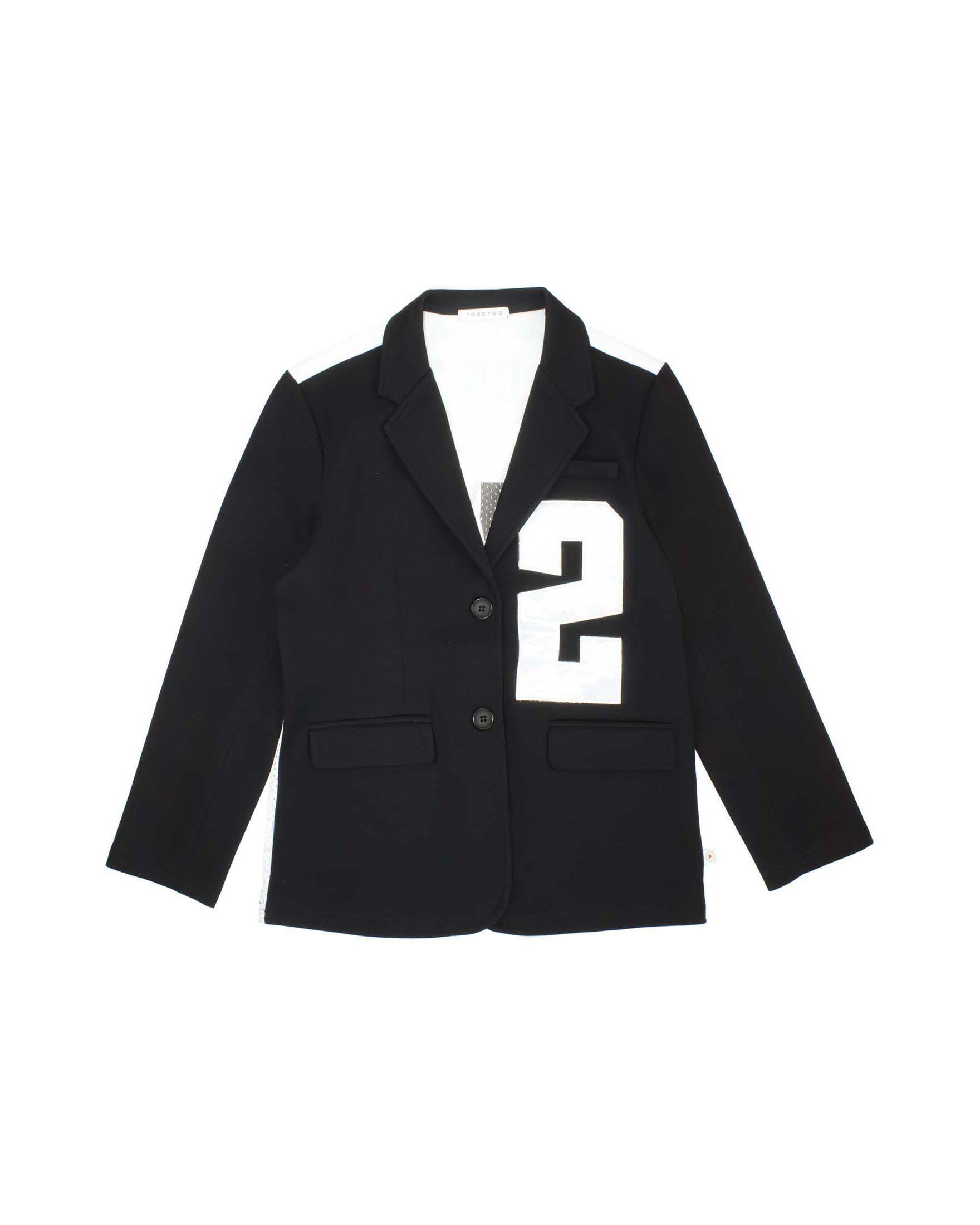 Blazer nero con dettagli bianchi in mesh sul retro