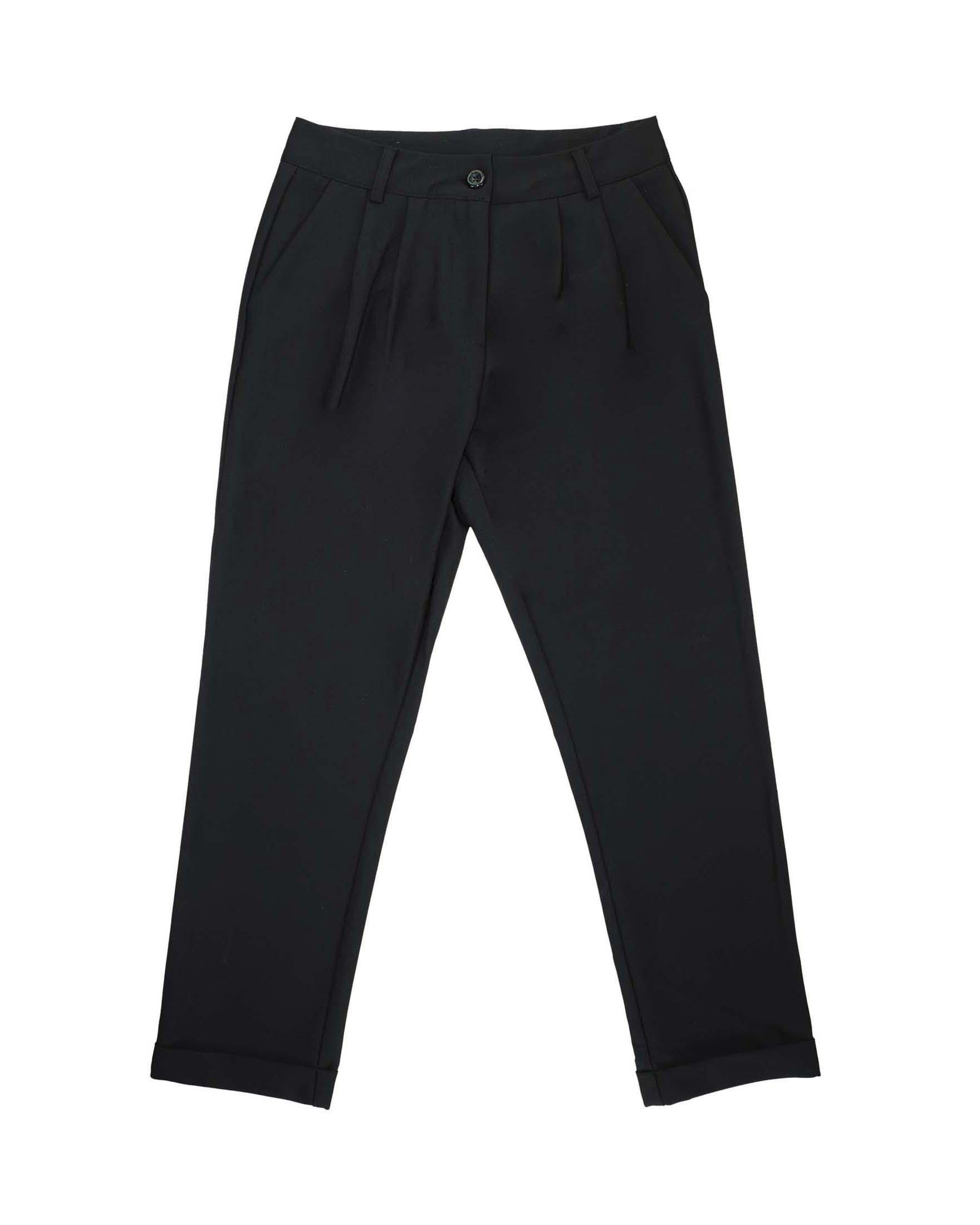 Pantalone loose fit To be Too nero in misto viscosa