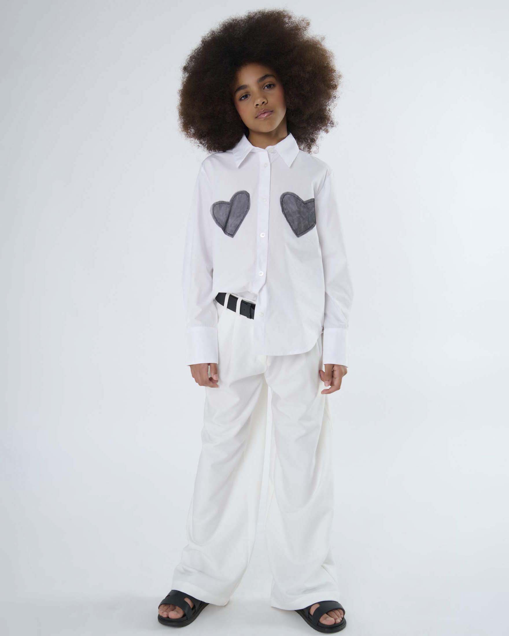 Pantalone palazzo To be Too bianco con cintura nera image