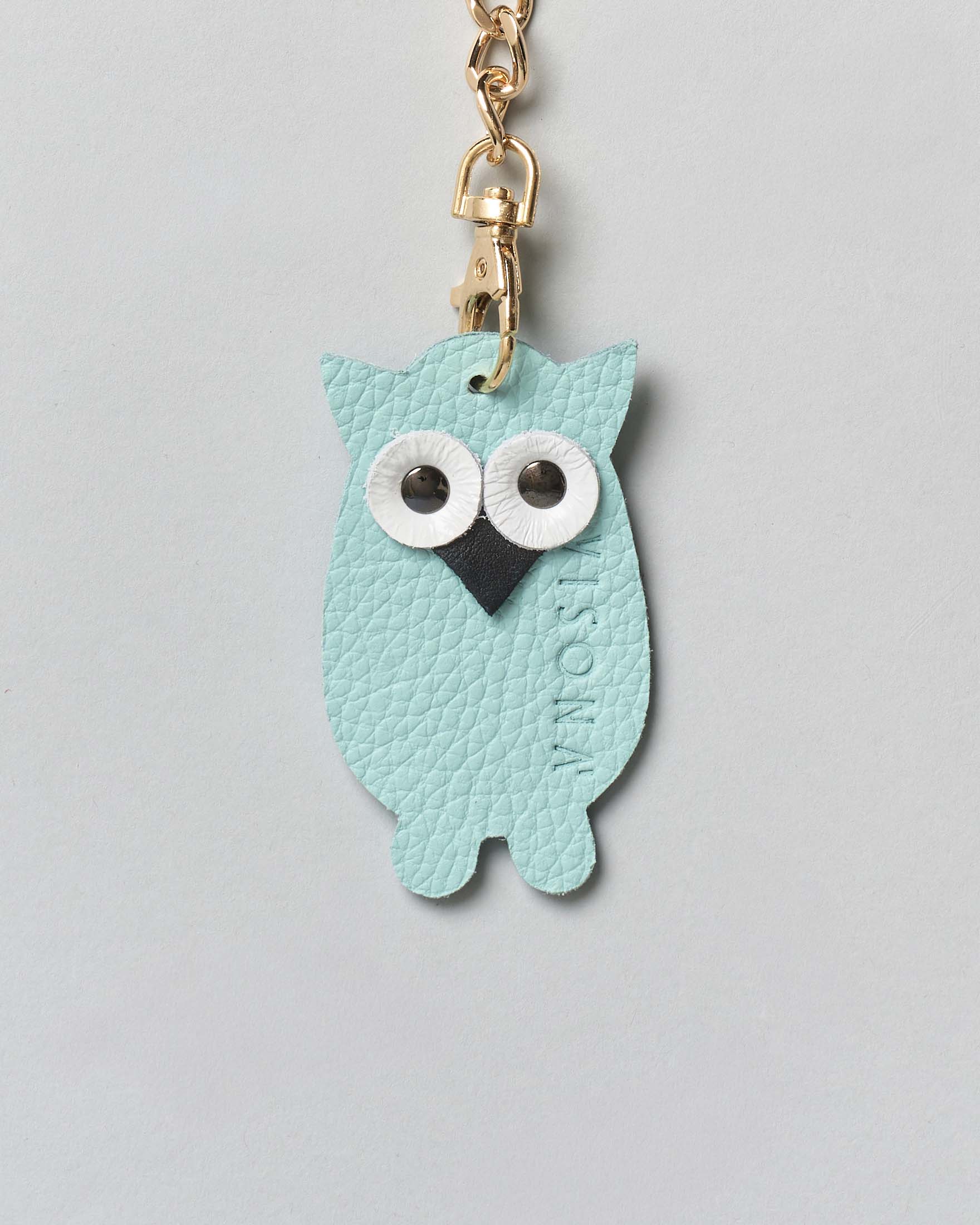 Portachiavi Charm Gufo Visonà in pelle turchese image